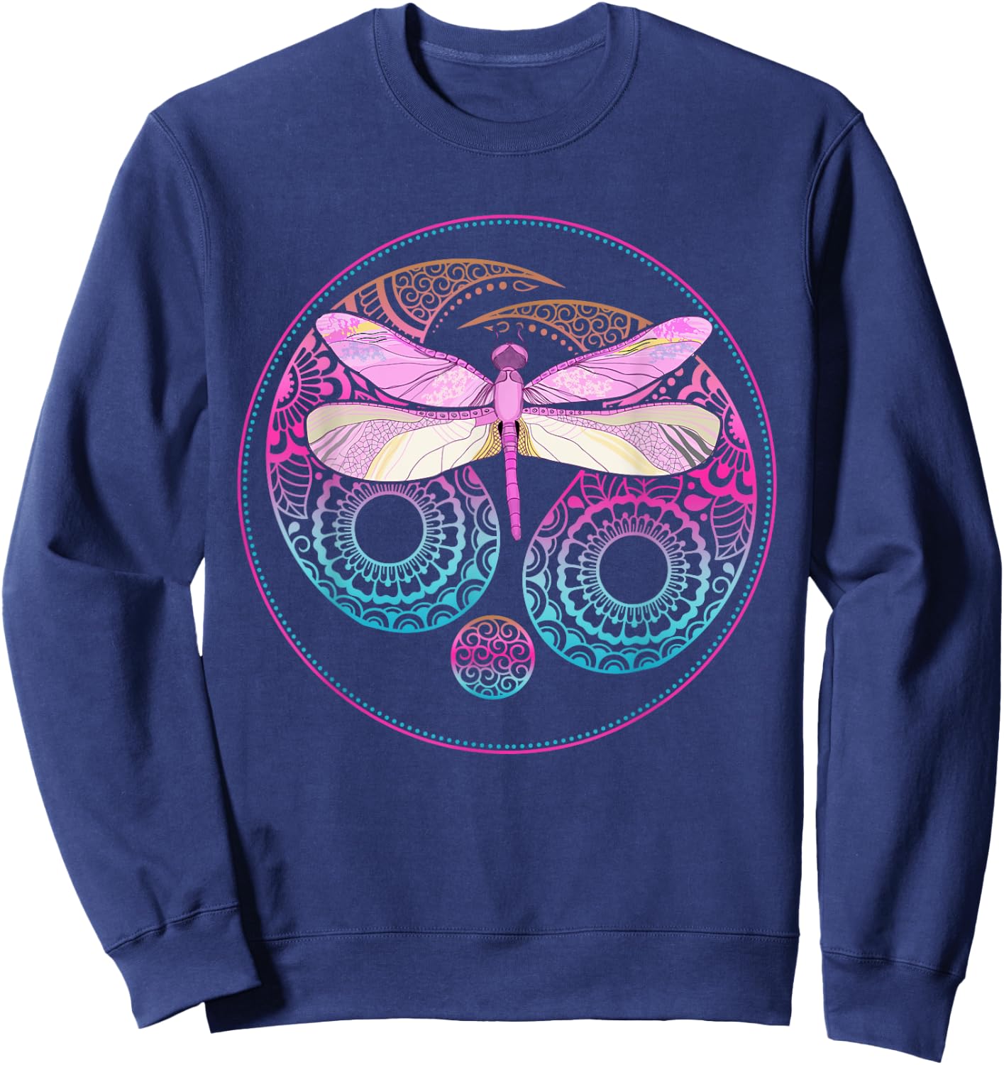 Yin Yang Hippie Dragonfly Sweatshirt - Sweatshirt | Navy