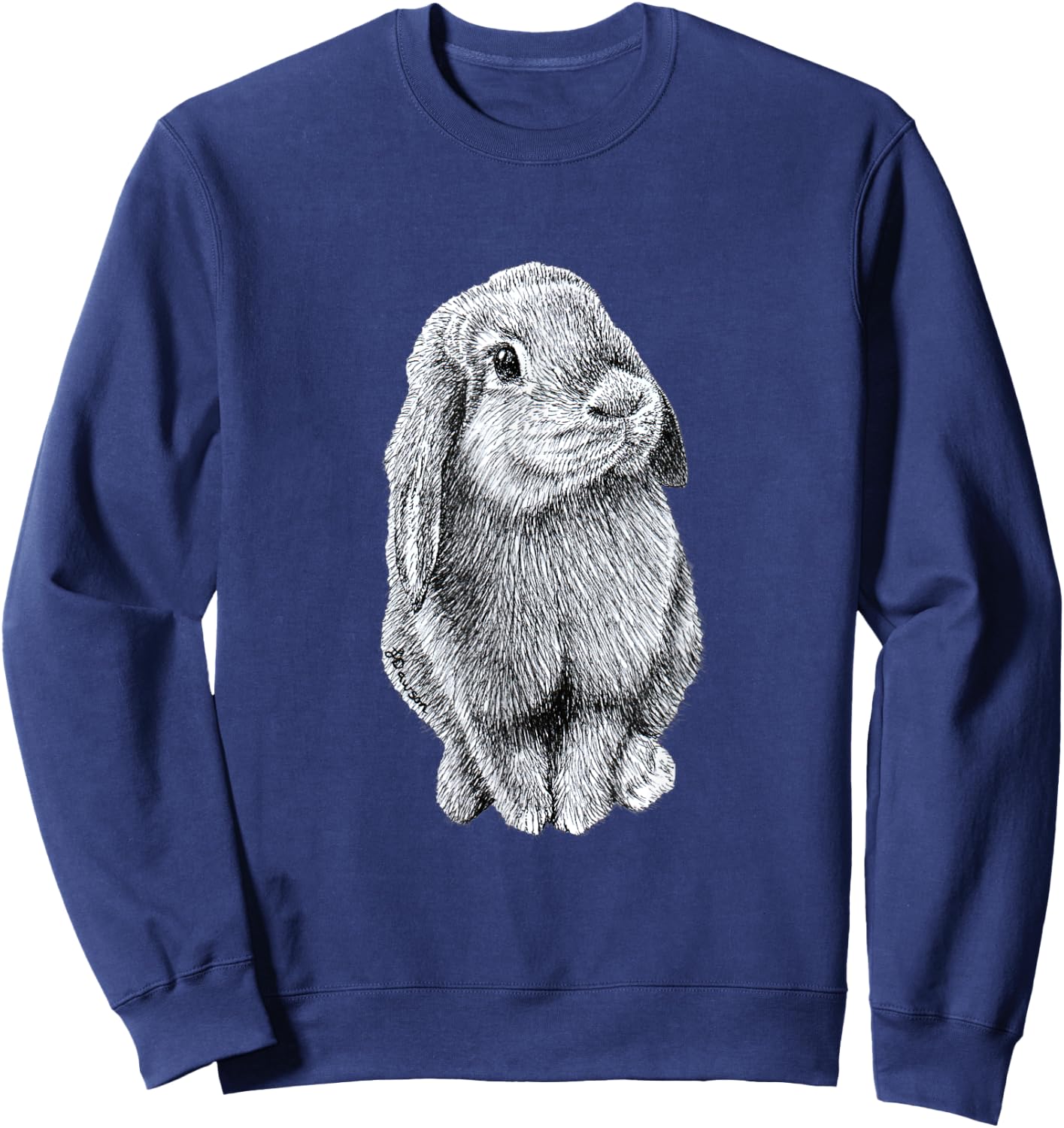 Cute Lop Eared Bunny Rabbit Sweatshirt - Sweatshirt | Navy