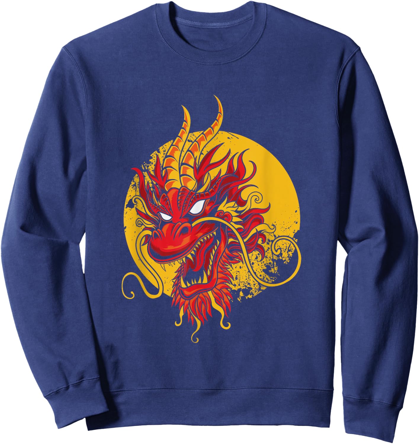 Angry Dragon Head Mythical Creature Sci Fi Science Fiction Sweatshirt - Sweatshirt | Navy
