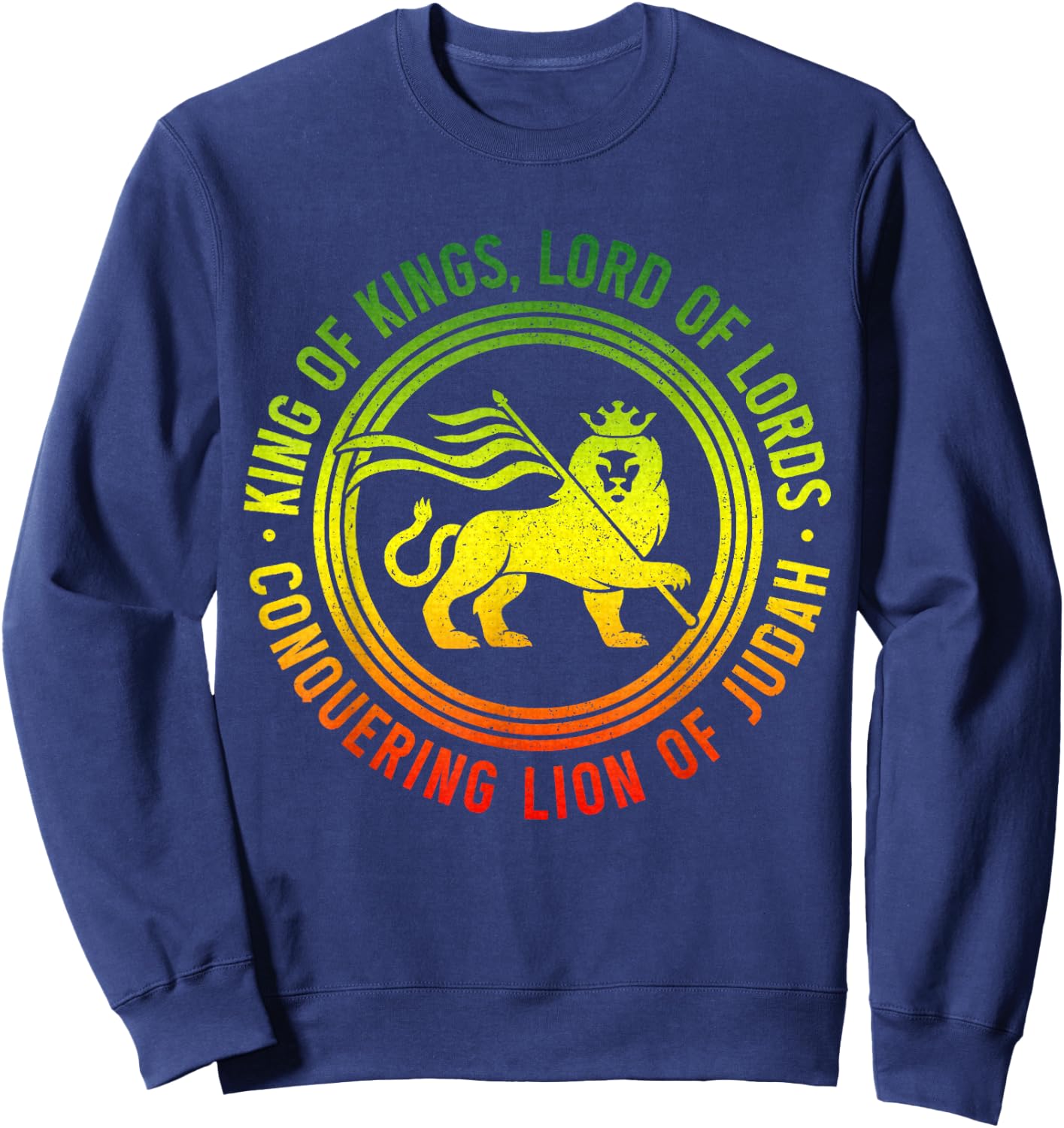 Lion Of Judah Reggae Music Rastafari Hebrew Israelite Sweatshirt - Sweatshirt | Navy