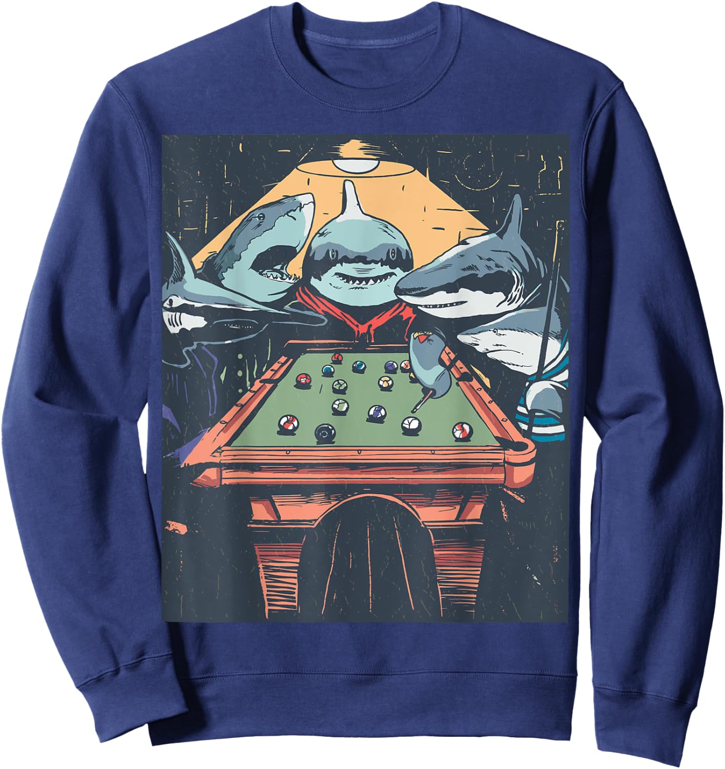 Sharky Billiards Crew - Pool Sharks Sweatshirt - Sweatshirt | Navy