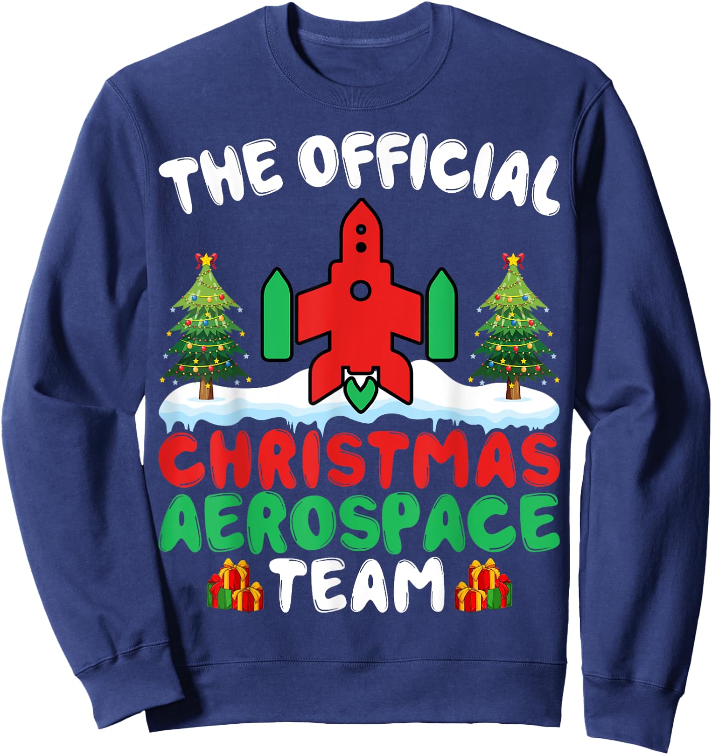 Xmas Aerospace Team - Funny Aerospace Engineering Christmas Sweatshirt - Sweatshirt | Navy