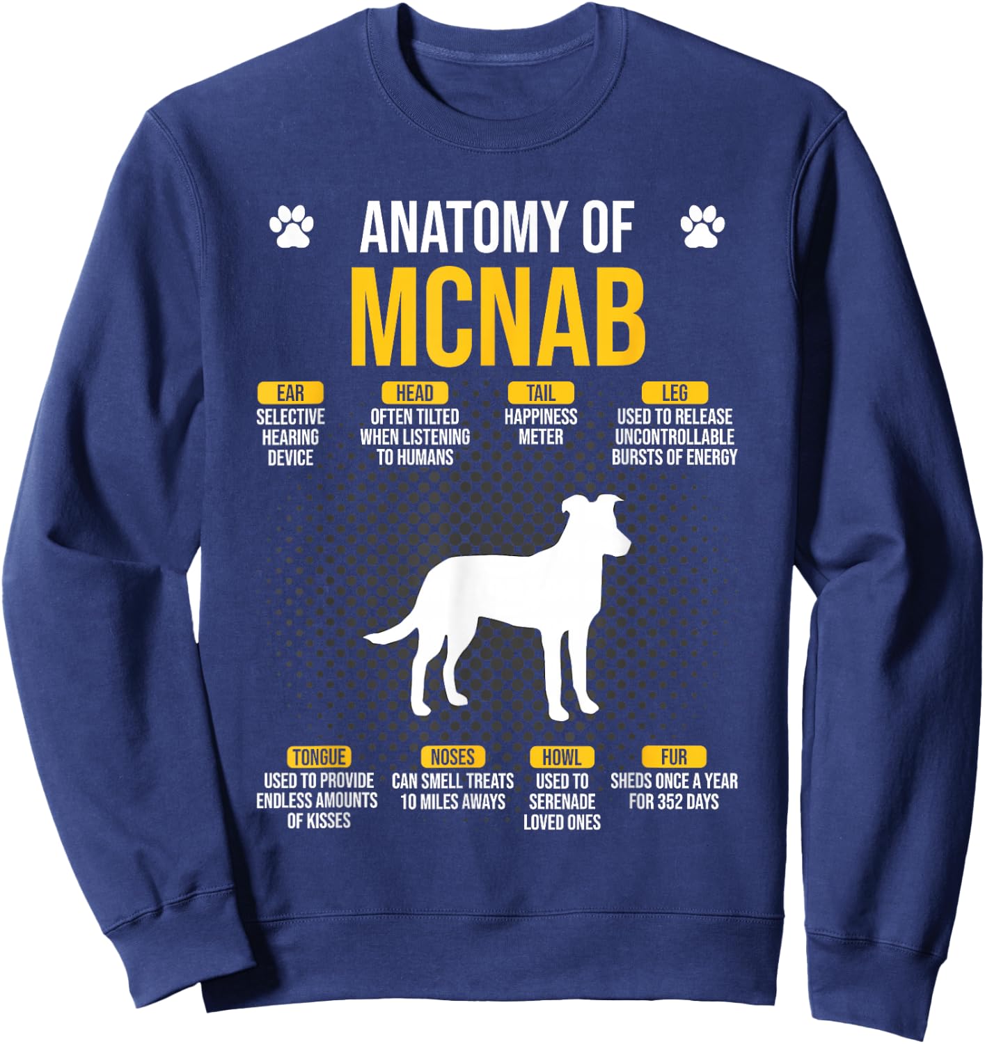 Anatomy Of Mcnab Dog Lover Sweatshirt - Sweatshirt | Navy