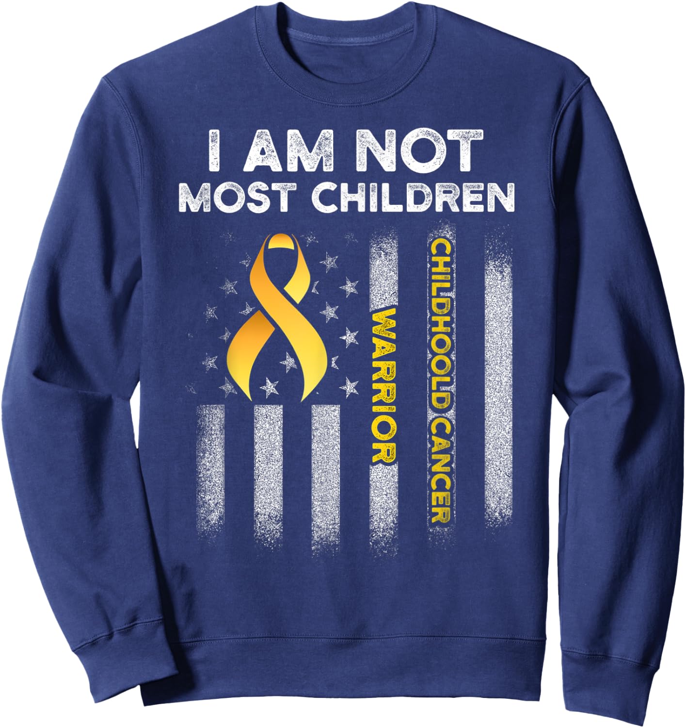 Childhood Cancer Survivor Most Child Support Warrior DA1 Sweatshirt - Sweatshirt | Navy