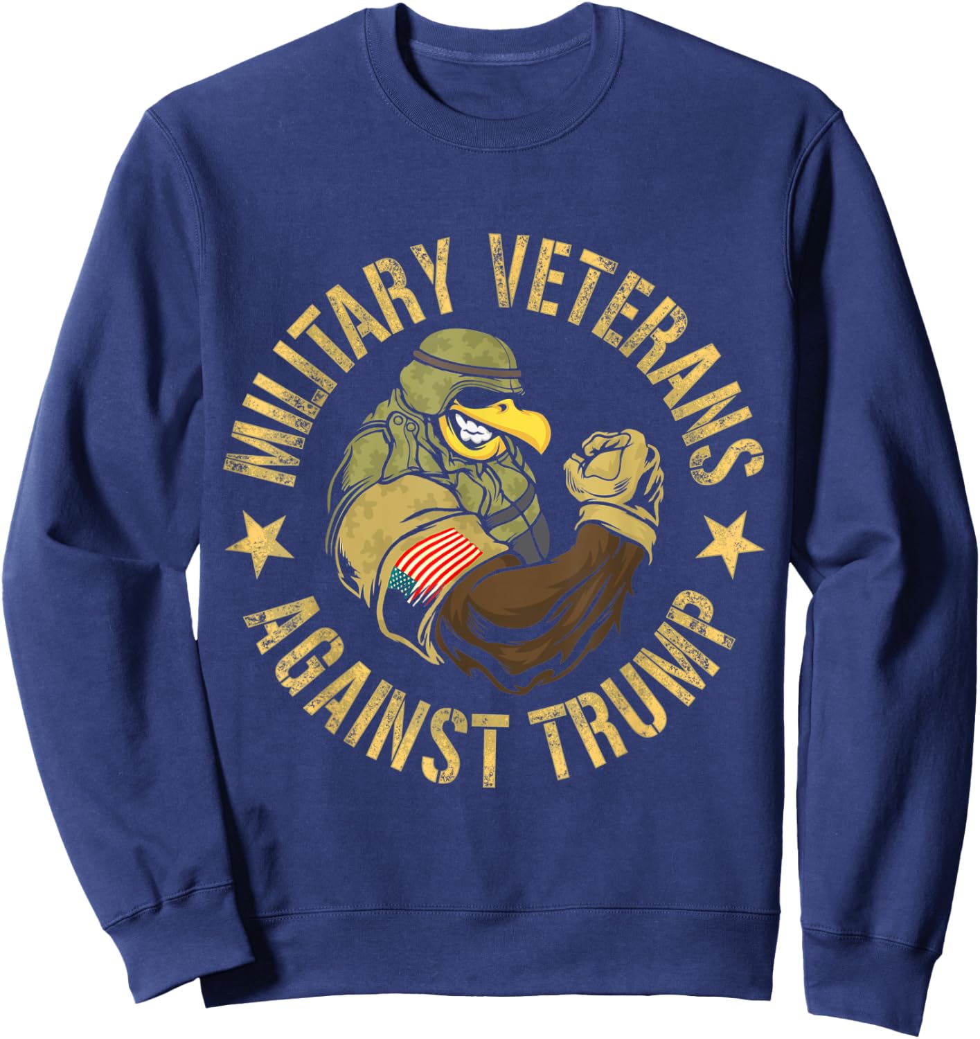 Military Veterans Against Trump 2020 Human USA Election Sweatshirt - Sweatshirt | Navy