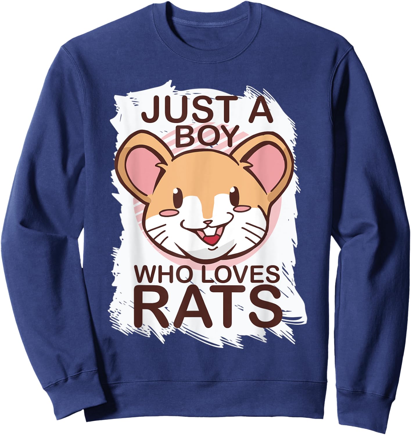 Just A Boy Who Loves Rats Rat Lover Gift Sweatshirt - Sweatshirt | Navy