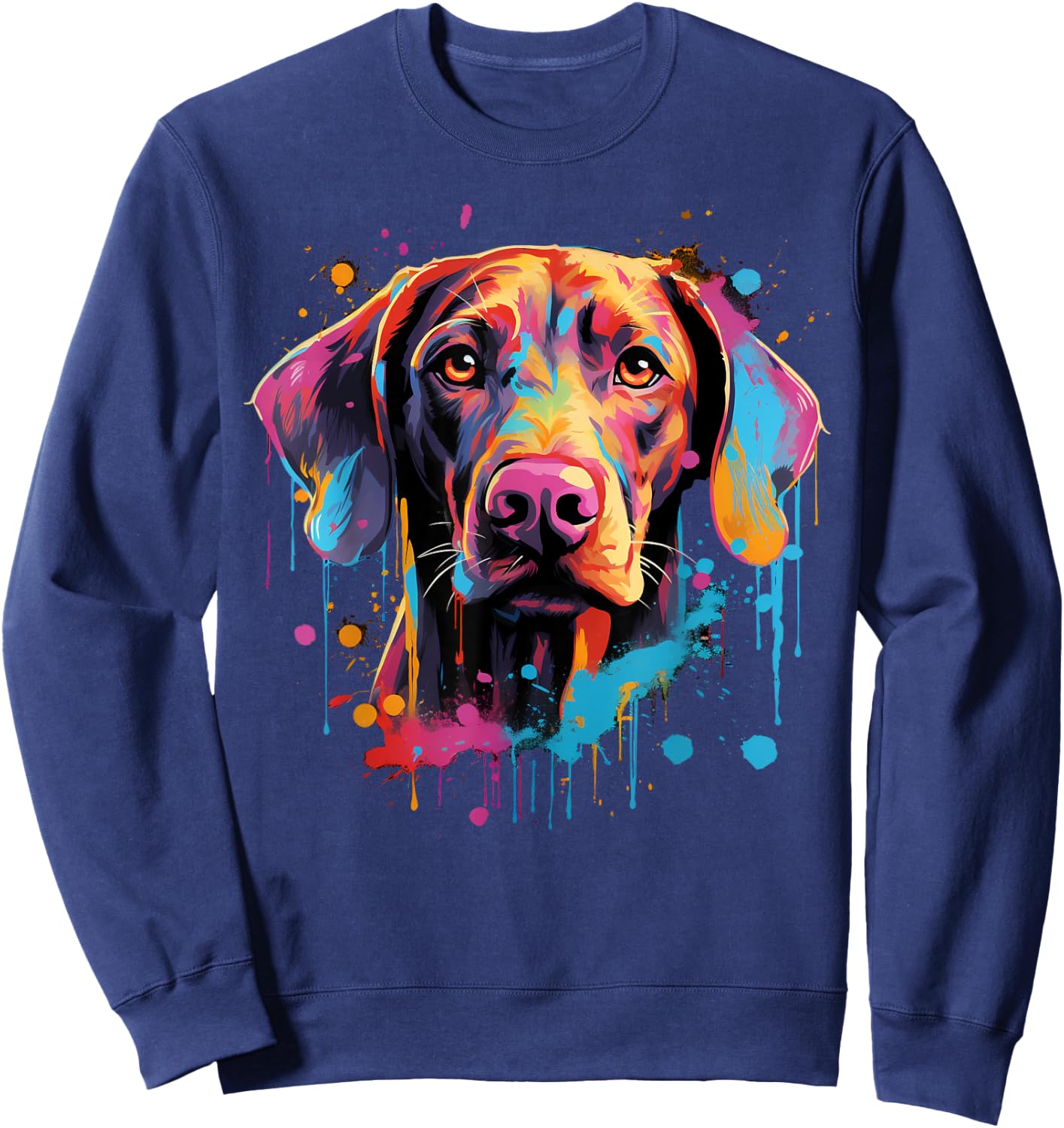 Colorful Vizsla Dog Men Women Kids Sweatshirt - Sweatshirt | Navy