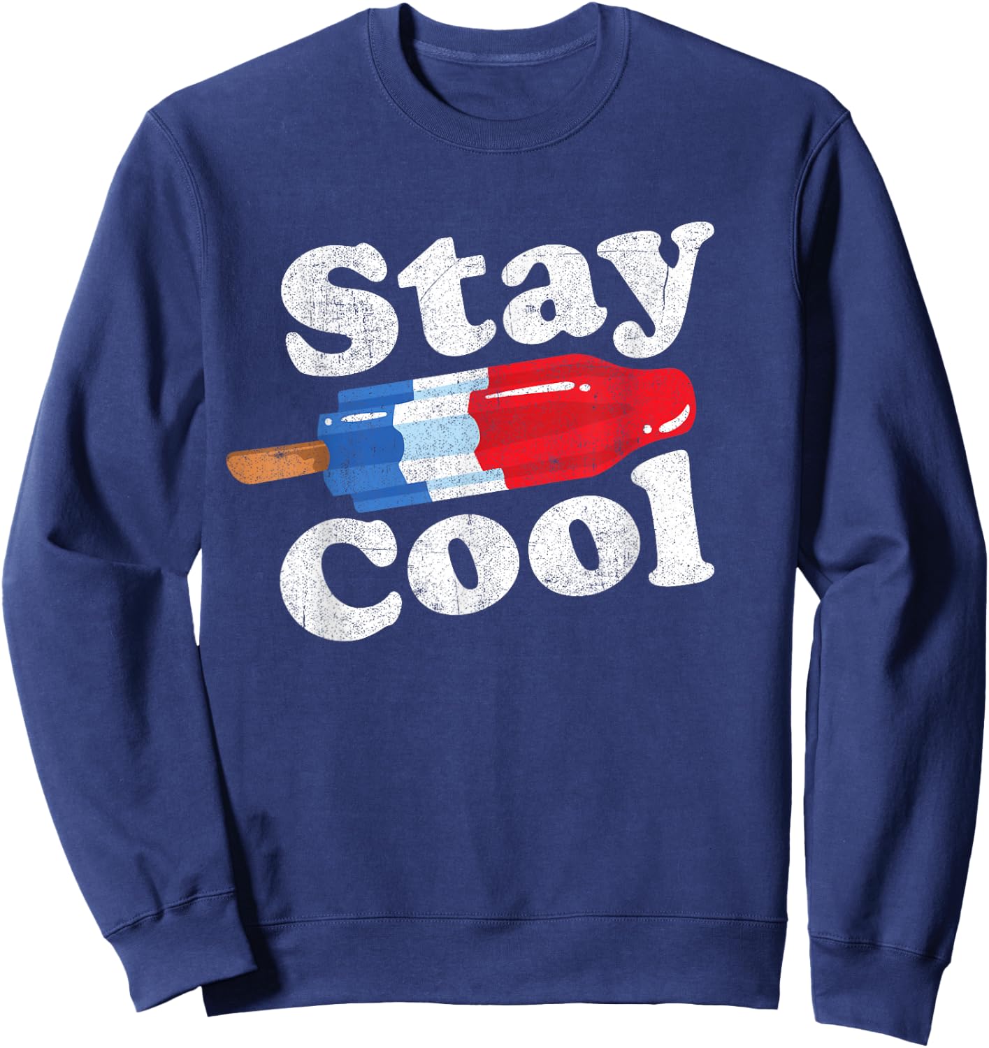 Summer Popsicle Stay Cool Funny Bomb Retro 80s Pop Gift Sweatshirt - Sweatshirt | Navy