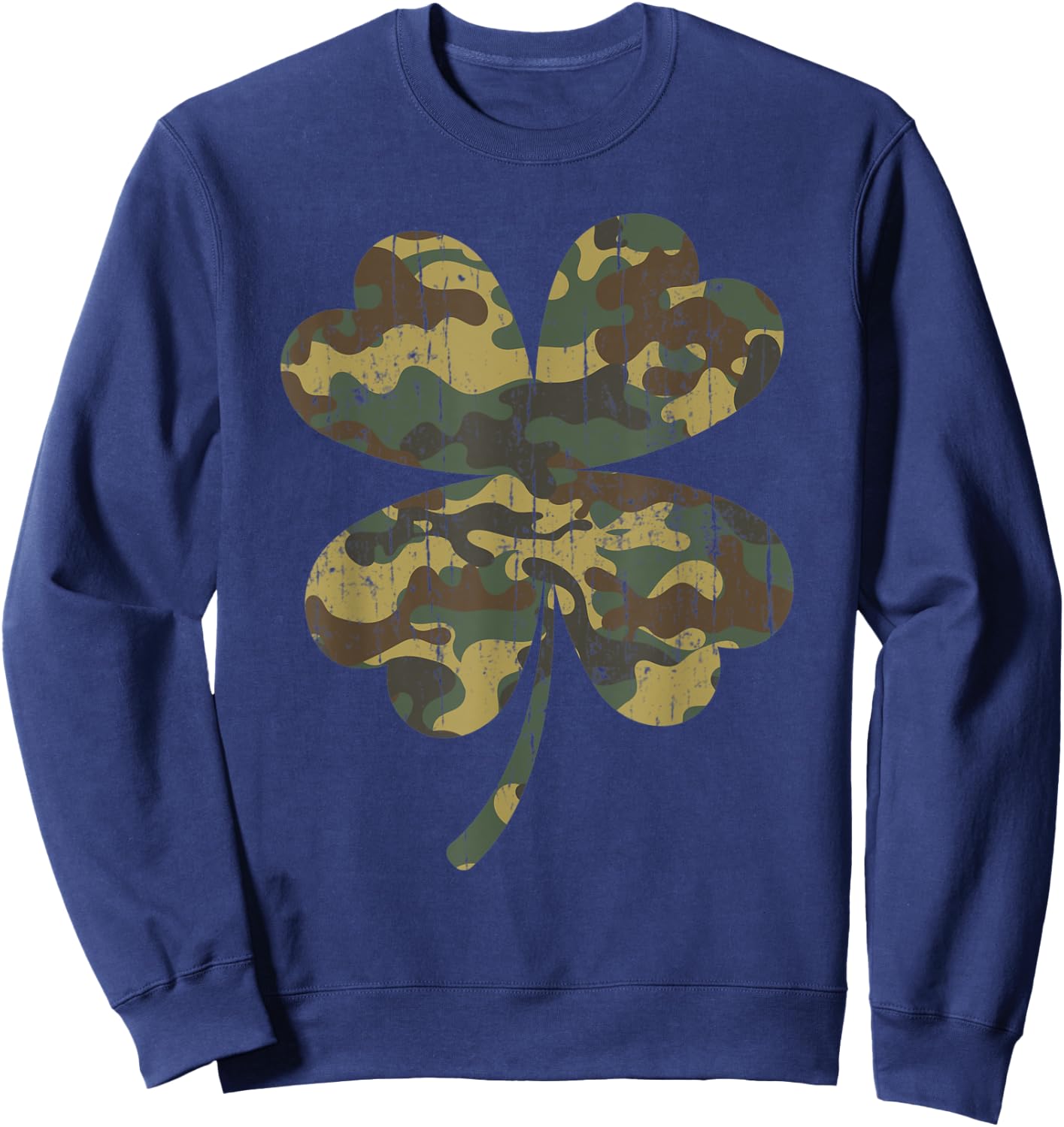 Irish Shamrock - Camo Veteran St Patricks Day Gift Sweatshirt - Sweatshirt | Navy