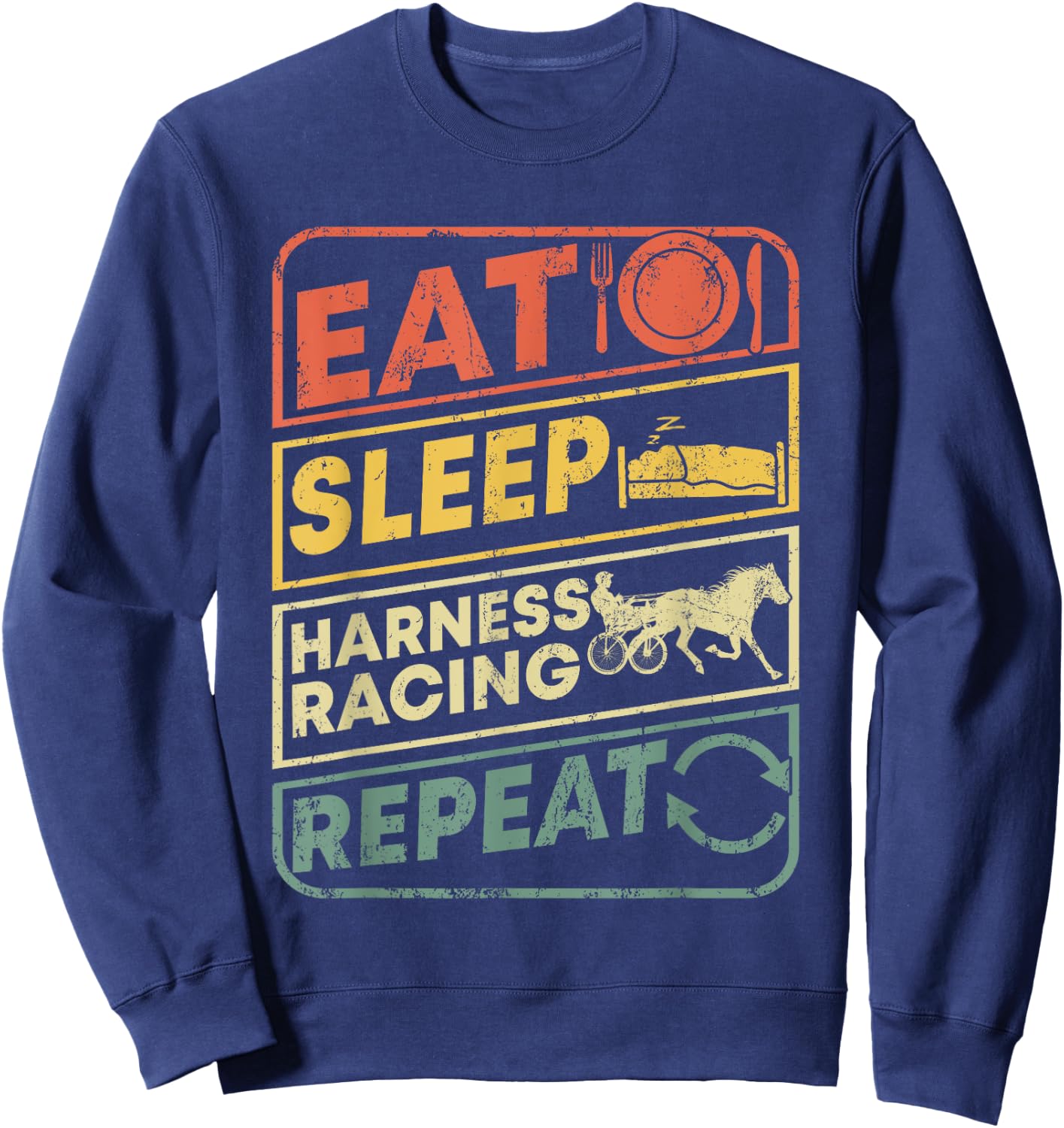 Horse rider Harness Racing apparel retro vintage Equitation Sweatshirt - Sweatshirt | Navy