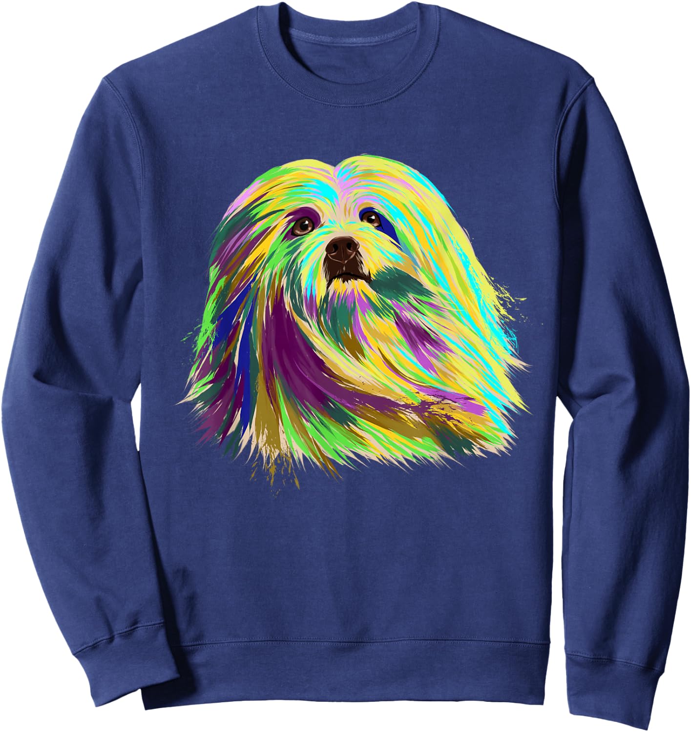 Splash Lhasa Apso Dog Sweatshirt - Sweatshirt | Navy