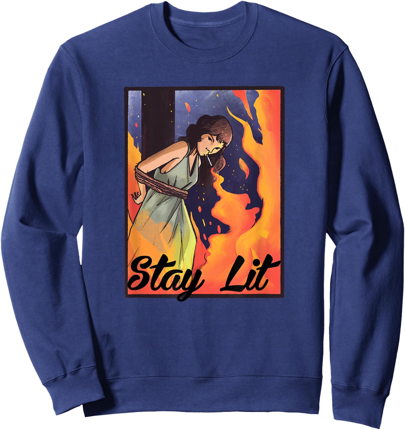 Burning Witch Smoking - Stay Lit Sweatshirt - Sweatshirt | Navy