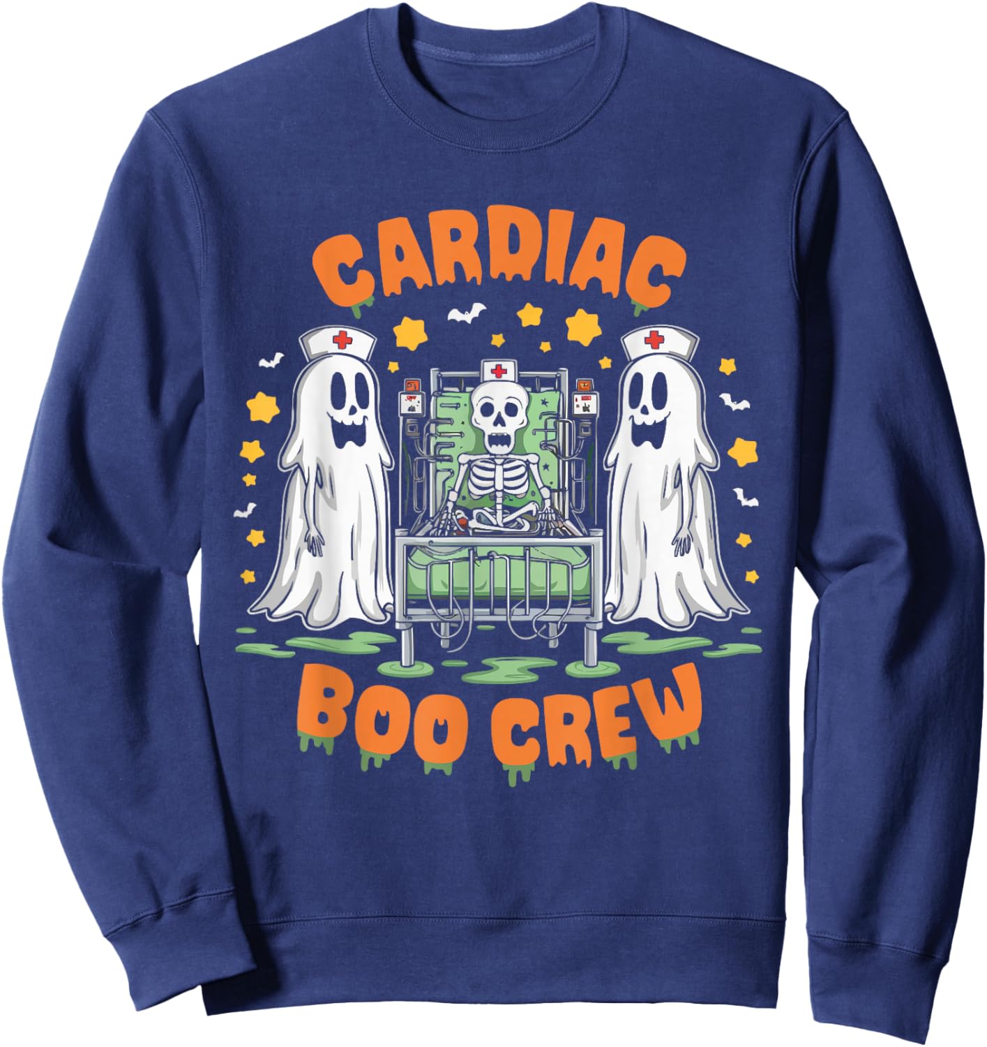 Cardiac Nurse Halloween Spooky Nursing Trick Or Treat Sweatshirt - Sweatshirt | Navy