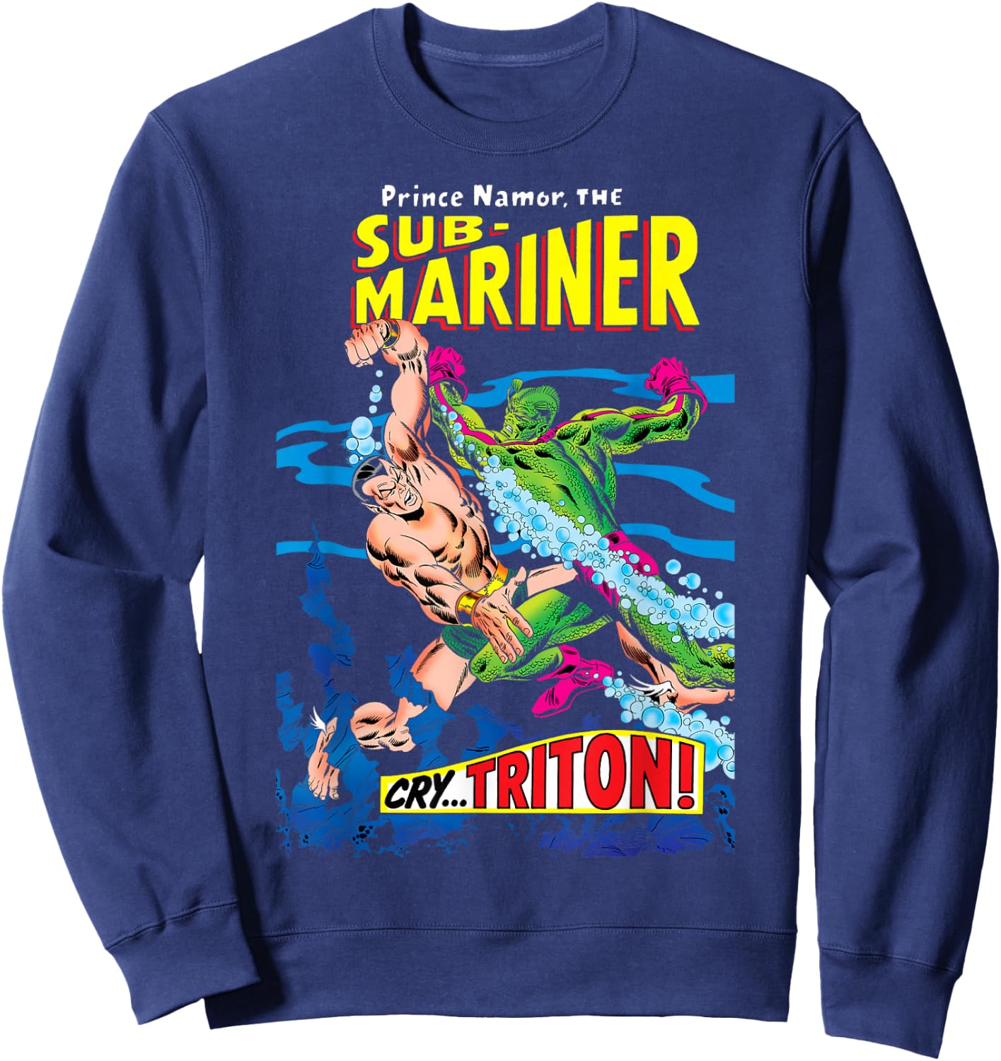 Marvel Prince Namor The Sub-Mariner Cry Triton Sweatshirt - Sweatshirt | Navy