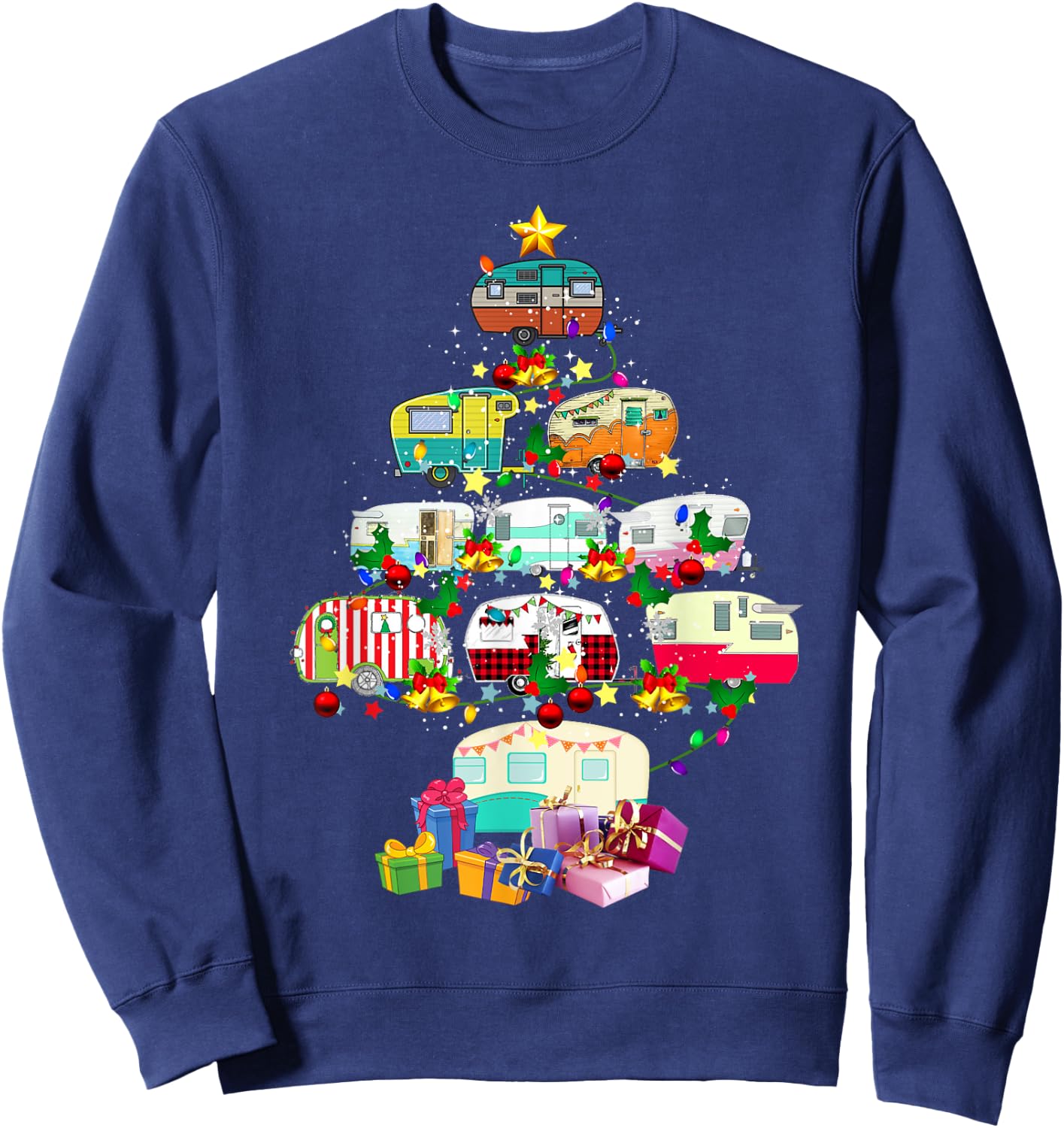 Christmas Camping Lover X-mas Camping Truck Tree Camper Gift Sweatshirt - Sweatshirt | Navy