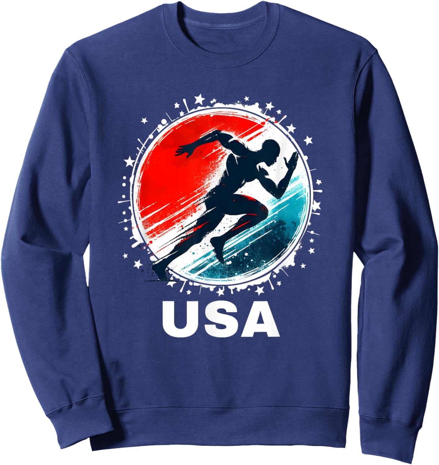 USA Run Track and Field Shirt Track and Field Apparel Track Sweatshirt - Sweatshirt | Navy