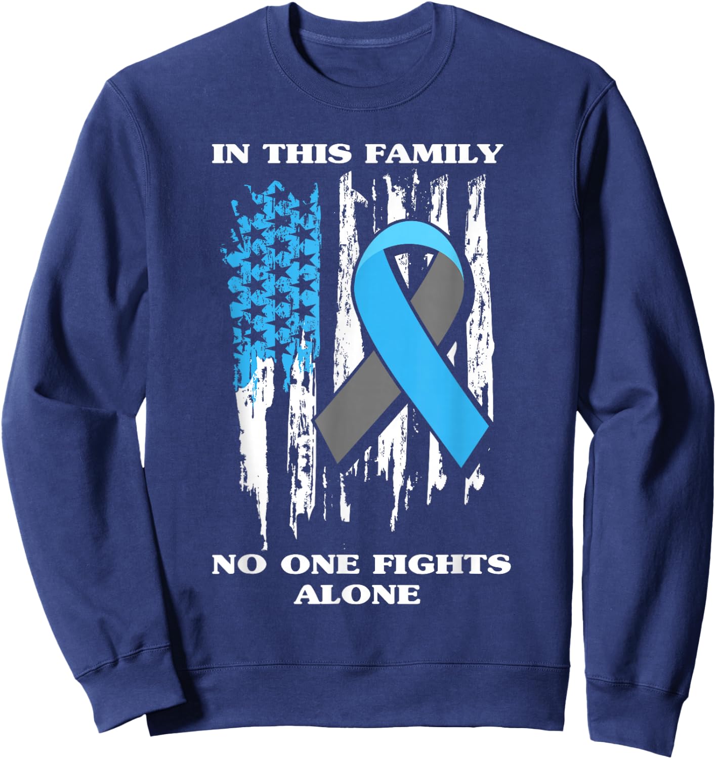Diabetic Type 1 T1D Diabetes Awareness USA Flag Gift Sweatshirt - Sweatshirt | Navy