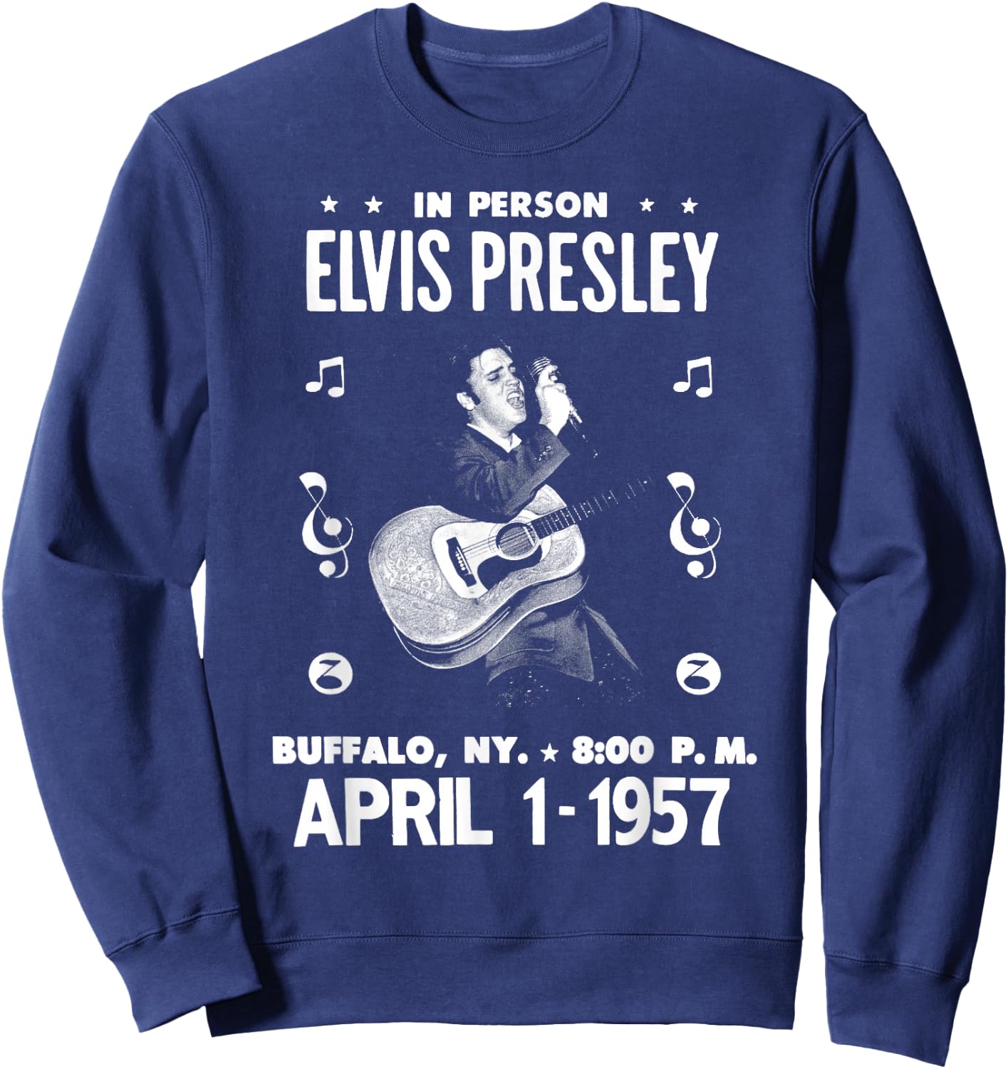 Elvis Presley Official Gig Poster Small Sweatshirt - Sweatshirt | Navy