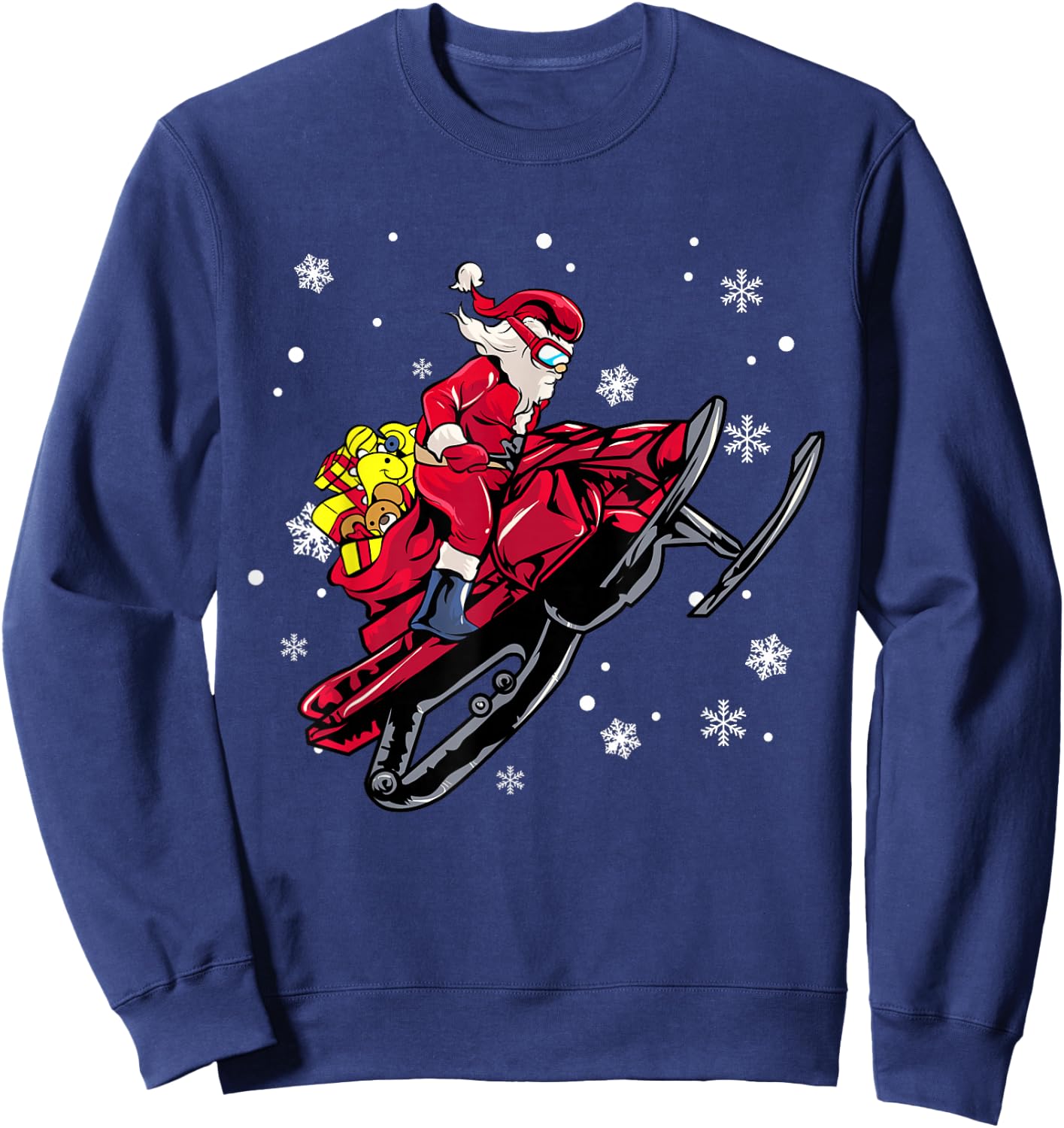 Snowmobile Santa Claus Snowmobiling Christmas Sled Sweatshirt - Sweatshirt | Navy