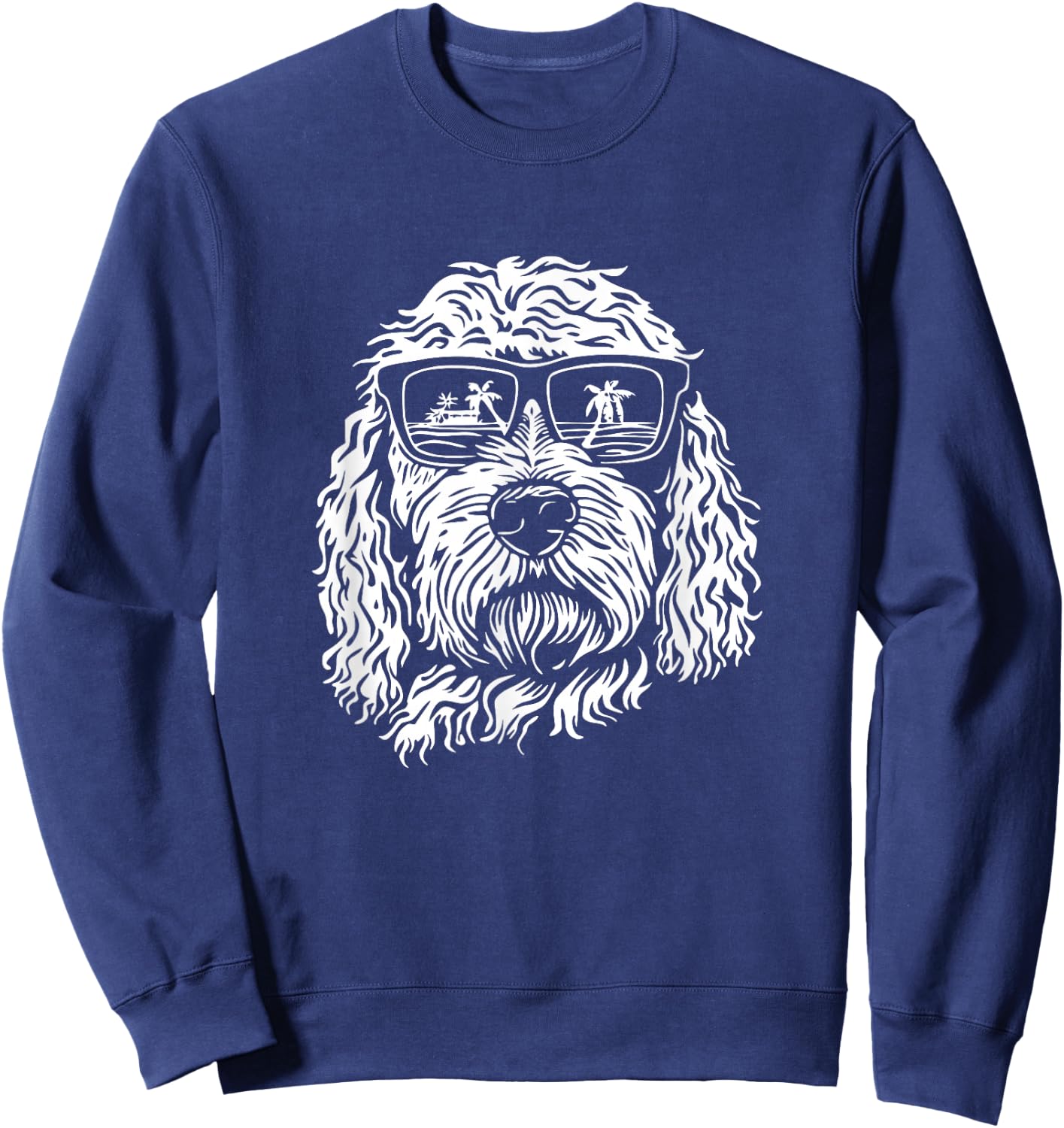 Goldendoodle Sunglasses Dog Graphic Design Sweatshirt - Sweatshirt | Navy