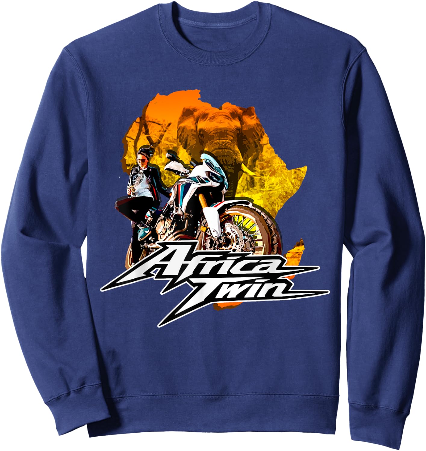 Africa Touring Twin Motorcycle Nature Woman Sweatshirt - Sweatshirt | Navy