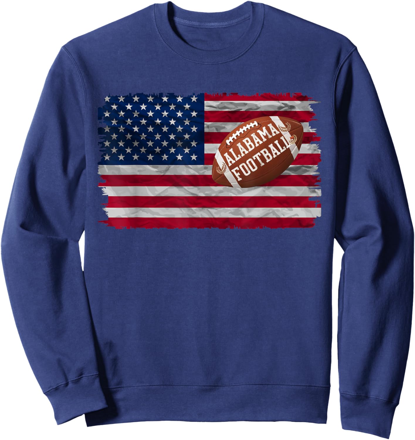 Patriotic USA Flag Alabama Football Season Party Funny Women Men Sweatshirt - Sweatshirt | Navy