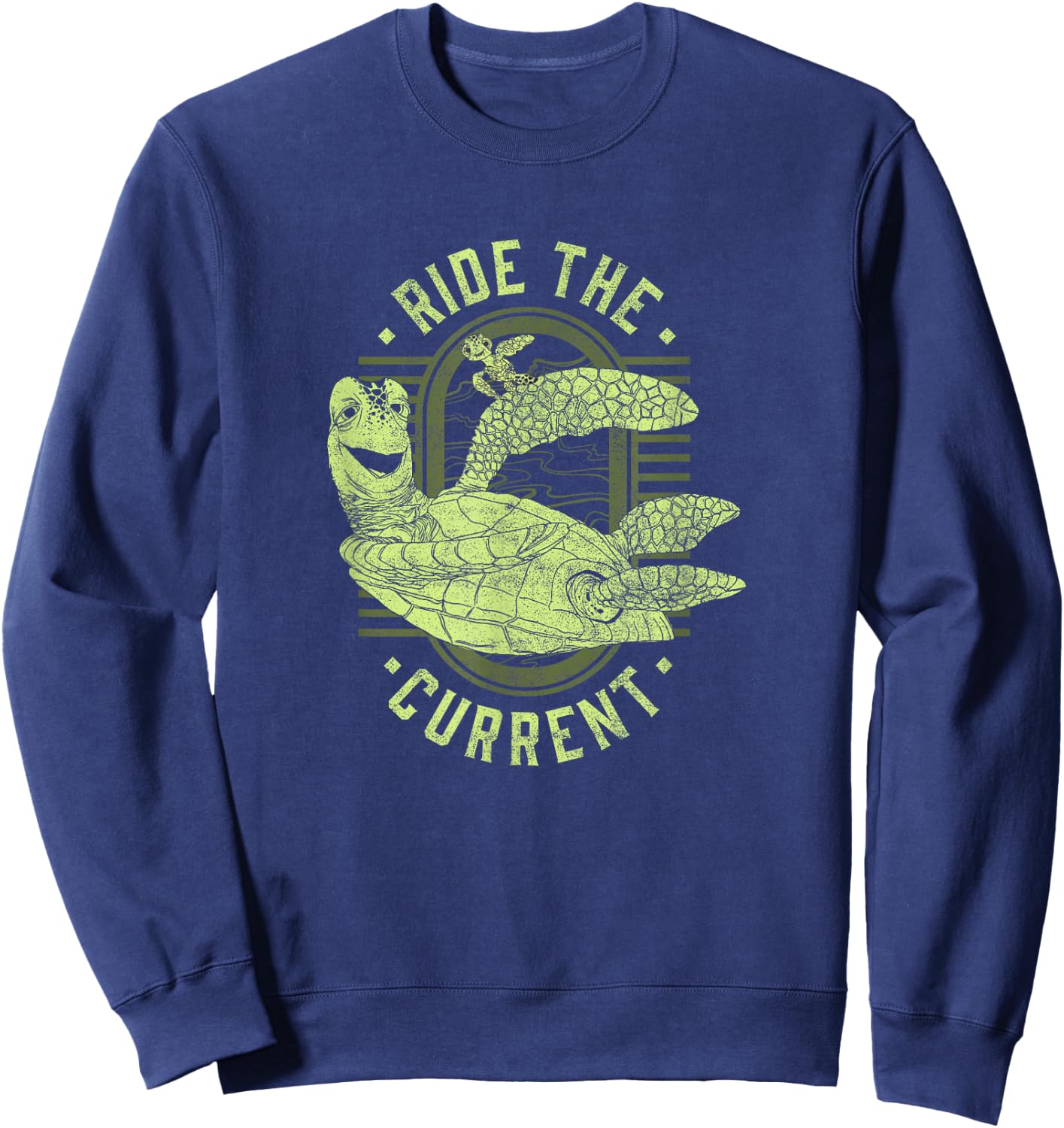 Disney Pixar Earth Day Finding Nemo Turtle Ride The Current Sweatshirt - Sweatshirt | Navy