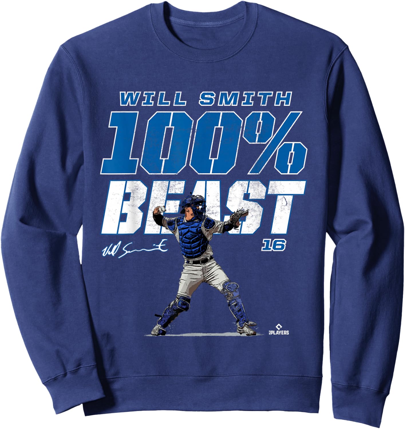 100% Beast Will Smith Los Angeles MLBPA Sweatshirt - Sweatshirt | Navy