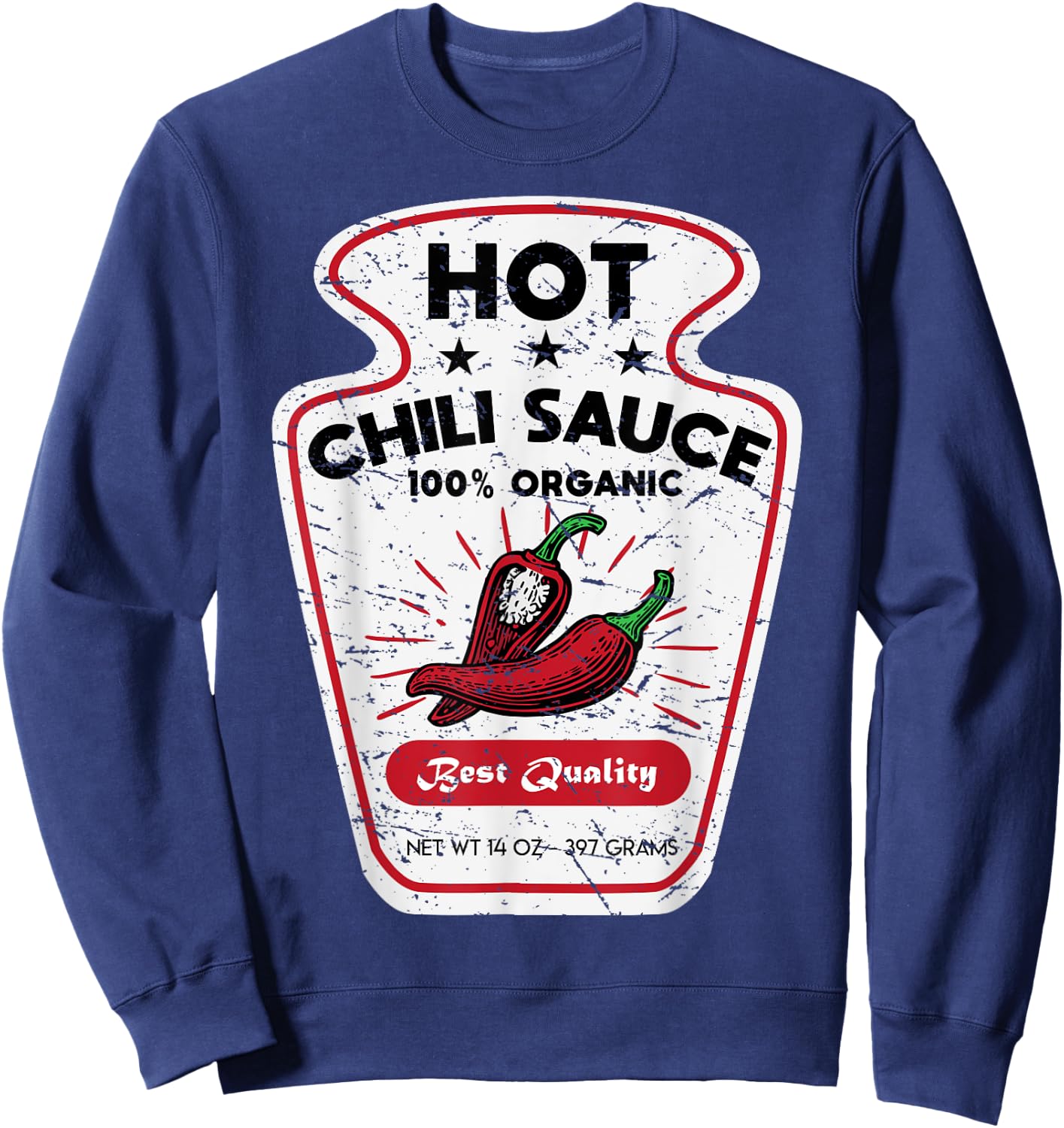 Vintage Spicy Chili Hot Sauce Costume Funny Halloween Gifts Sweatshirt - Sweatshirt | Navy