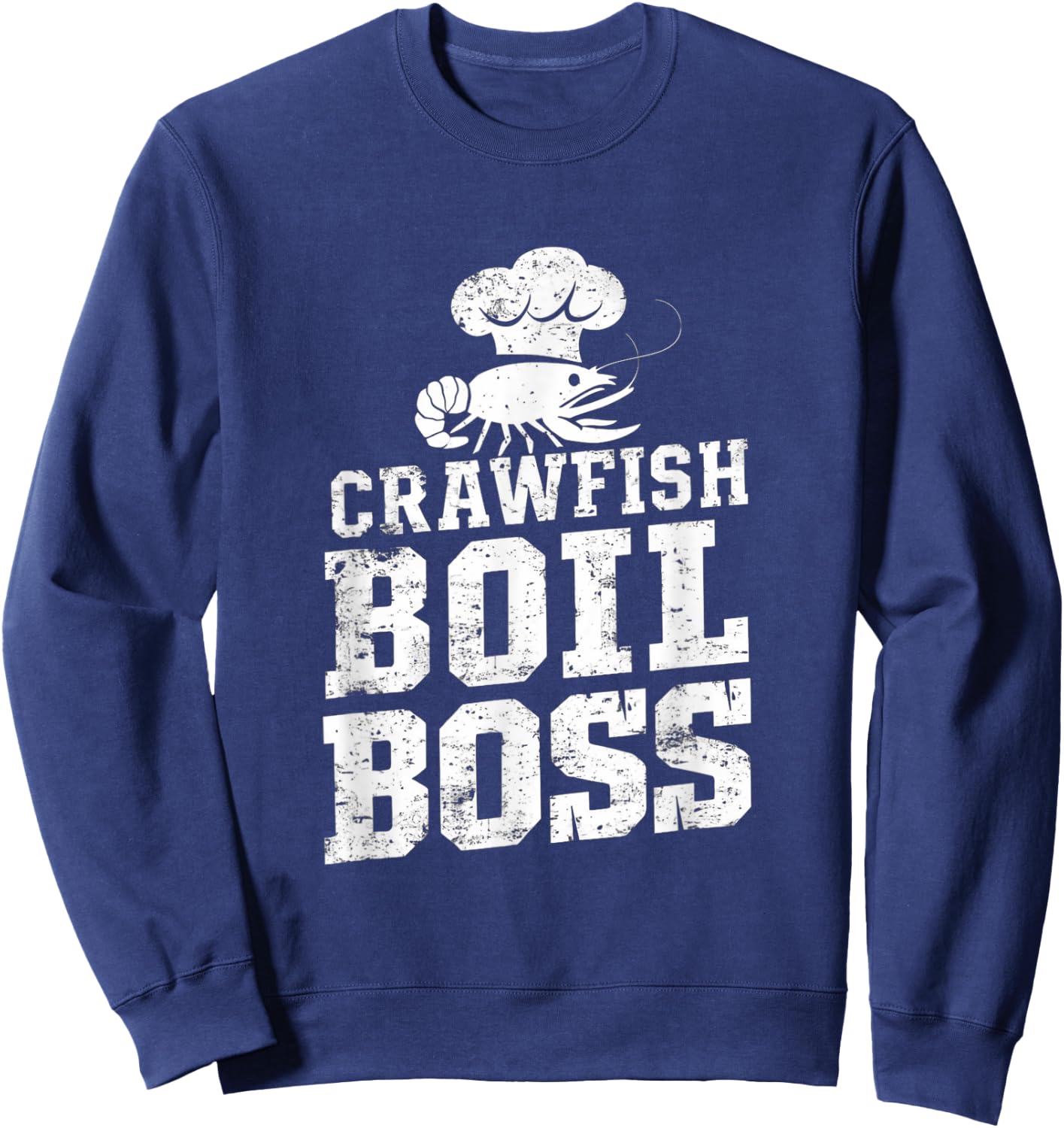 Crawfish Boil Boss Vintage Distressed Look Sweatshirt - Sweatshirt | Navy