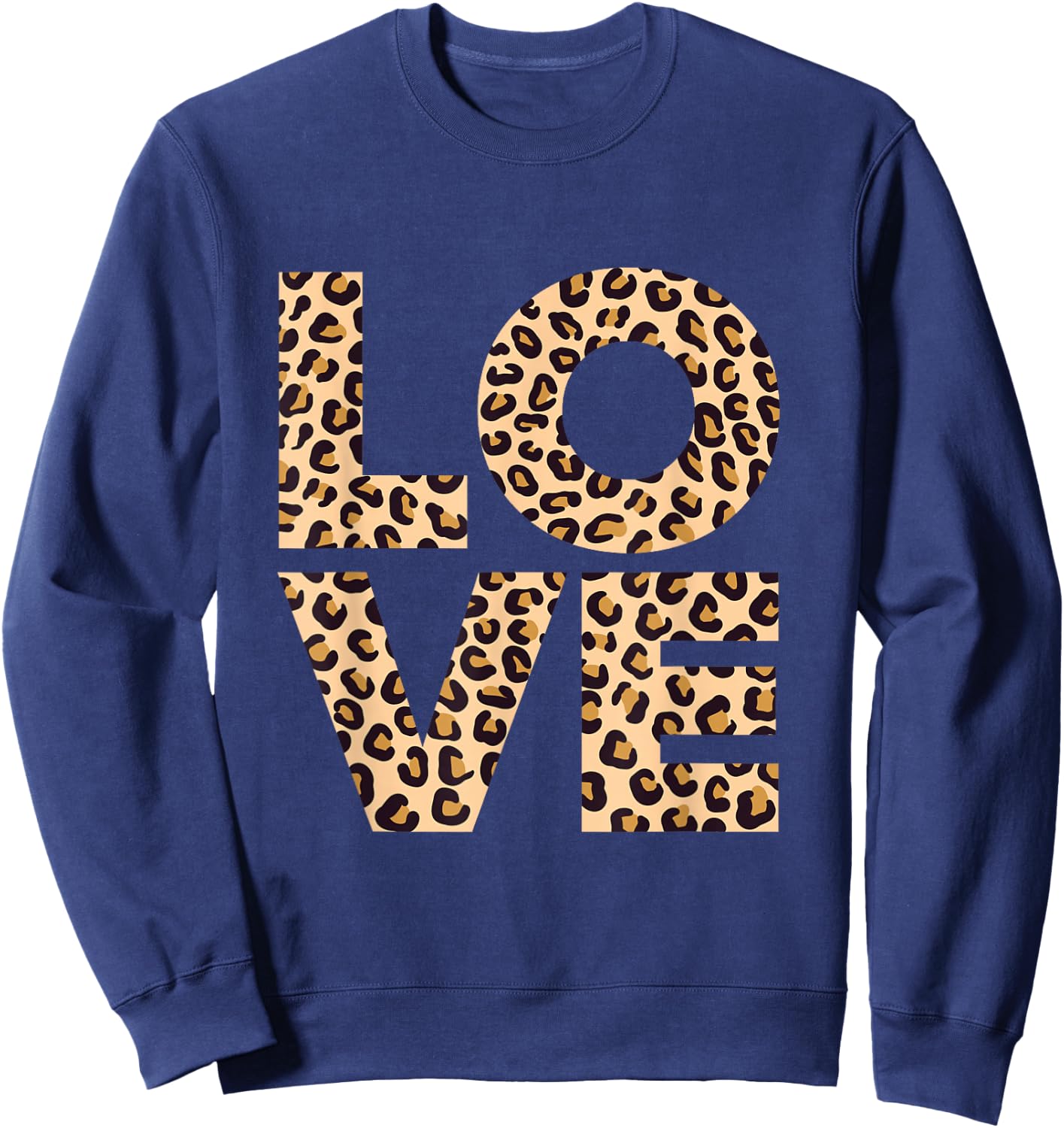Leopard Print Love Heart gift | Cool Leopard gift Sweatshirt - Sweatshirt | Navy