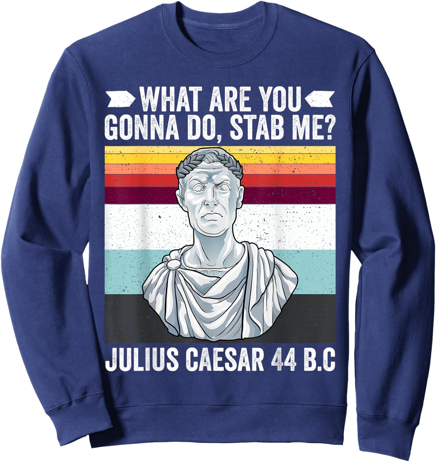 Vintage What Are You Gonna Do Rod Me Julius Caesar Funny Sweatshirt - Sweatshirt | Navy
