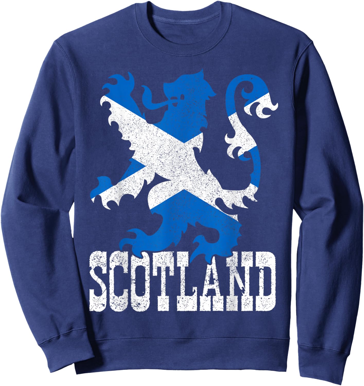 Scotland Flag Vintage Crest Lion Scottish Gift Sweatshirt - Sweatshirt | Navy