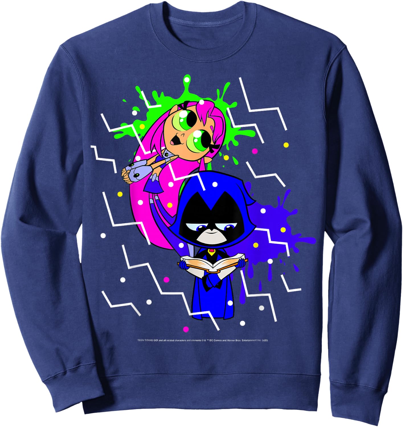 DC Comics Teen Titans Go! Raven & Starfire Paint Splatter Sweatshirt - Sweatshirt | Navy