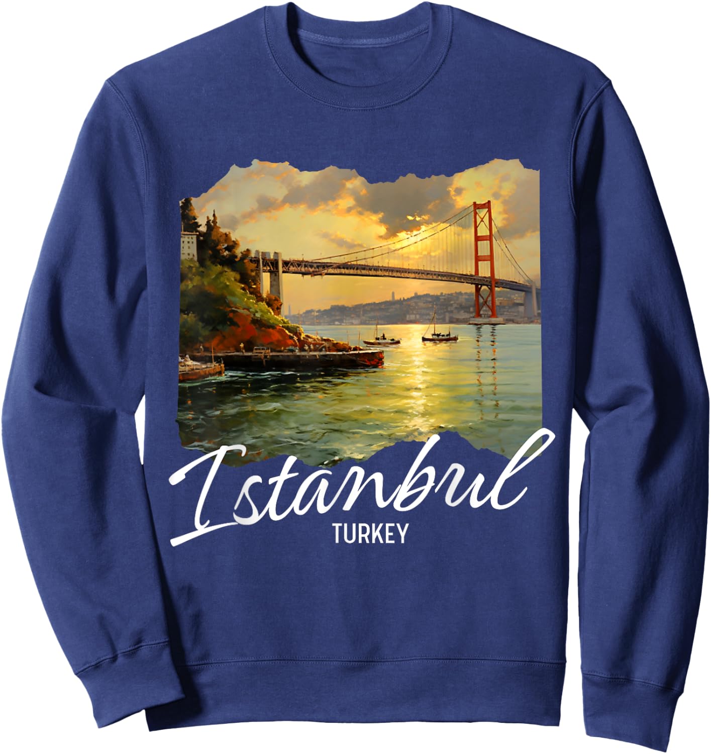 Istanbul Turkey Painting Souvenir Sweatshirt - Sweatshirt | Navy