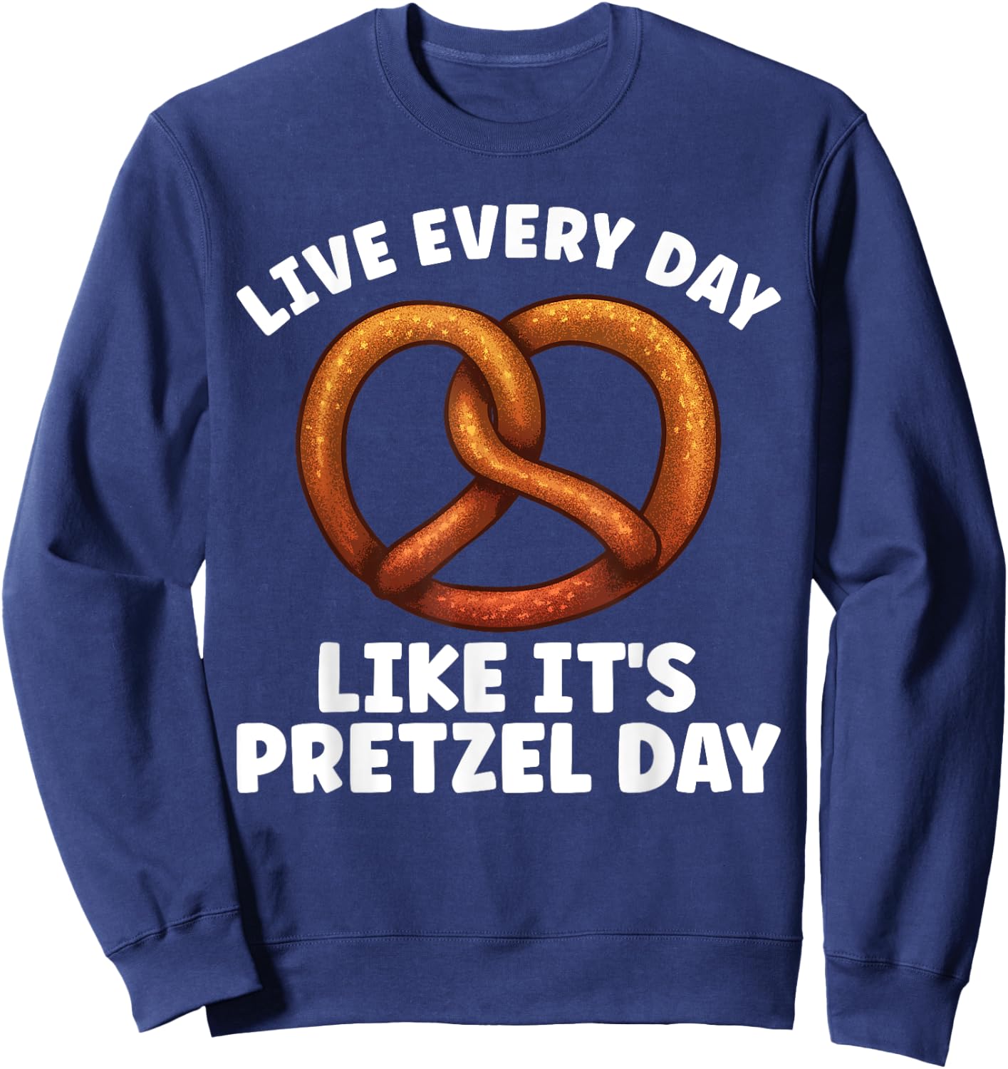 Funny Pretzel Art Women Kids Hard Soft Pretzel Lover Sweatshirt - Sweatshirt | Navy