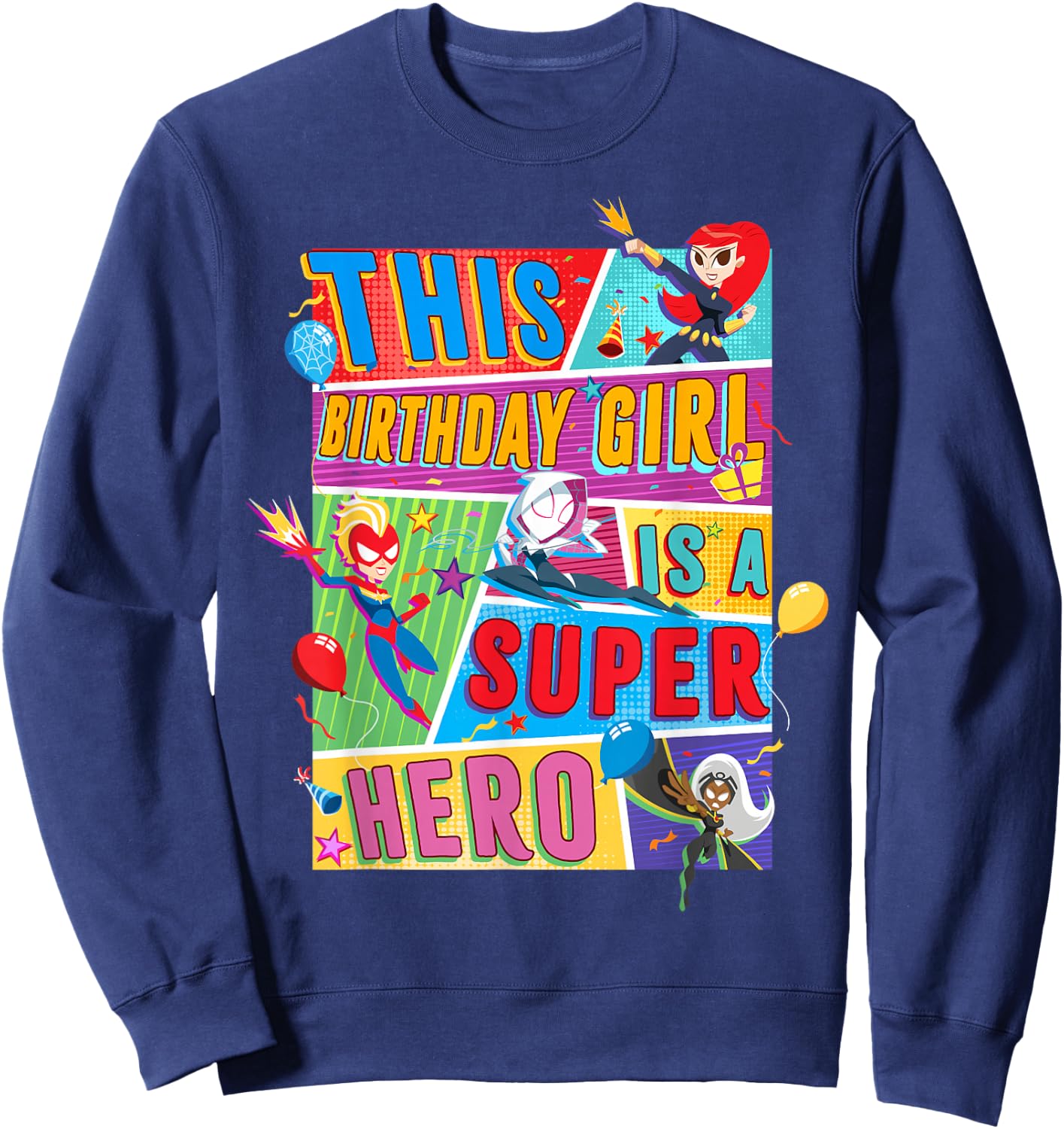 Marvel Avengers This Birthday Girl Is A Super Hero Sweatshirt - Sweatshirt | Navy