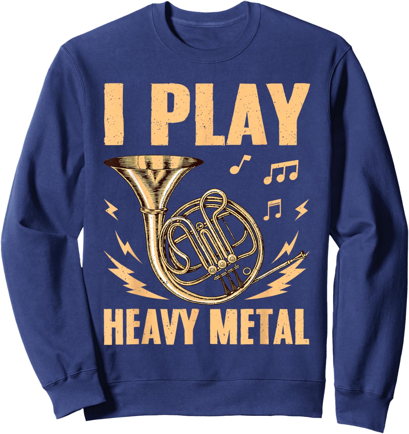 Cool French Horn Art Women Marching Band Horn Player Sweatshirt - Sweatshirt | Navy