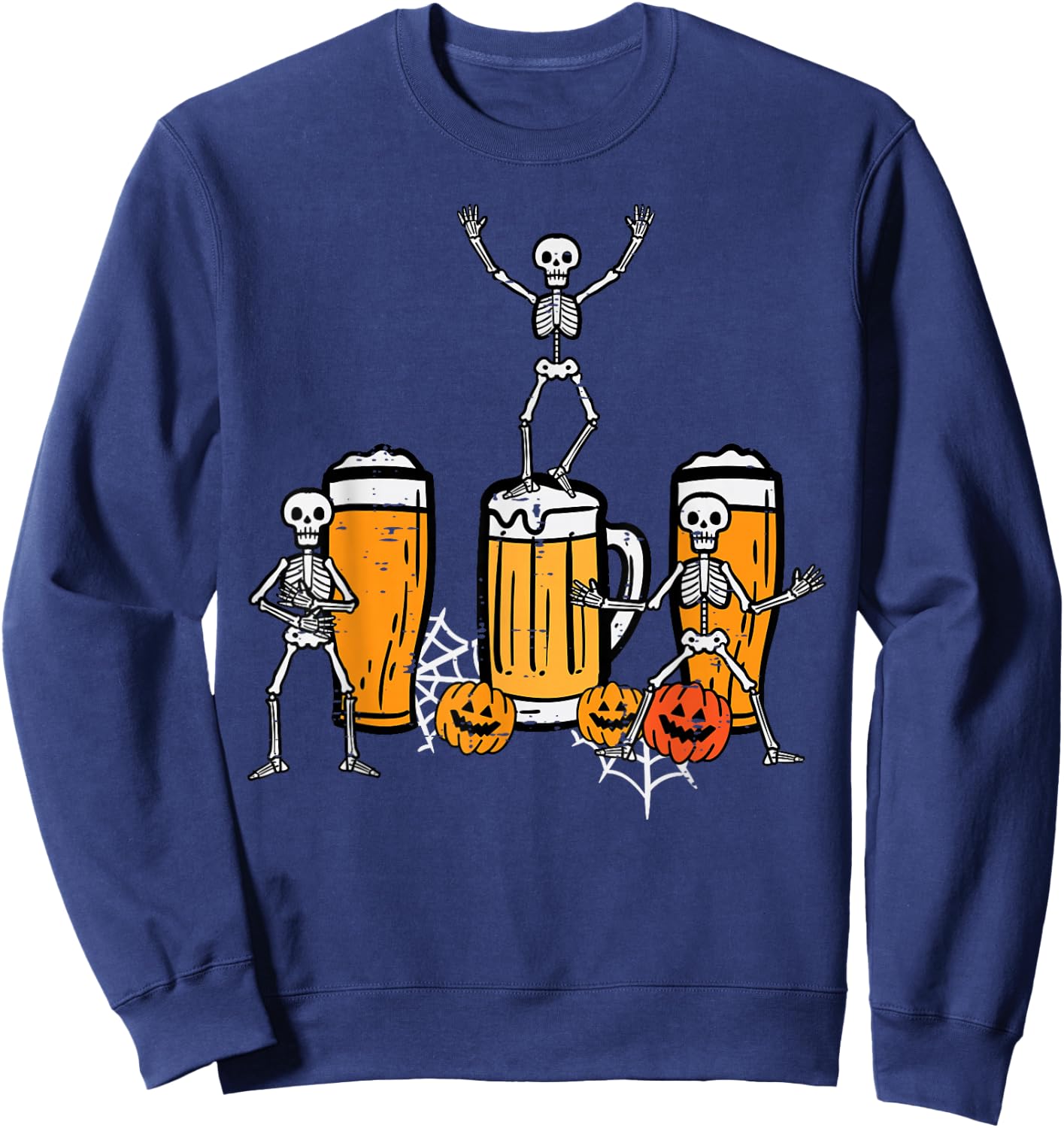 Halloween Team Skeletons Dancing Funny Costume Party Dad Men Sweatshirt - Sweatshirt | Navy