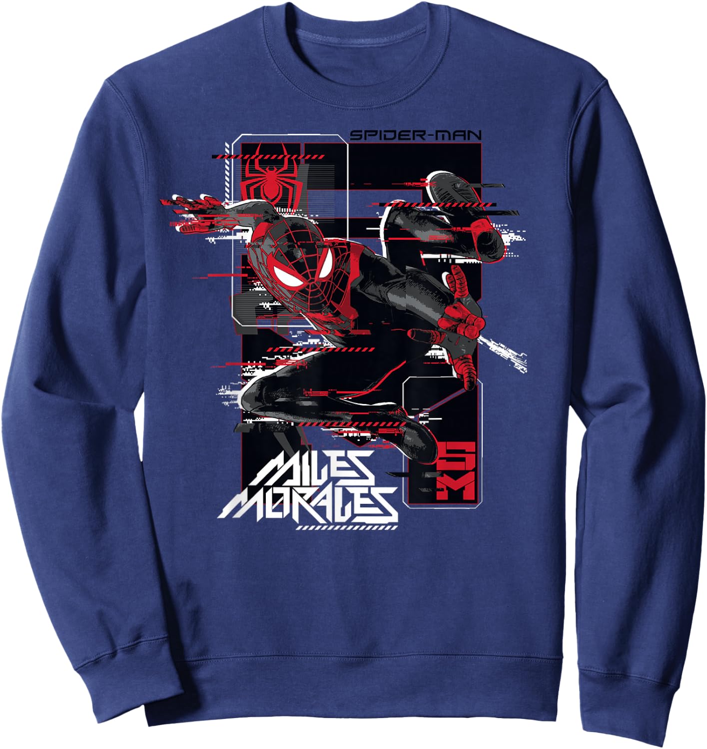 Marvel Spider-Man: Miles Morales Action Shot Glitch Sweatshirt - Sweatshirt | Navy