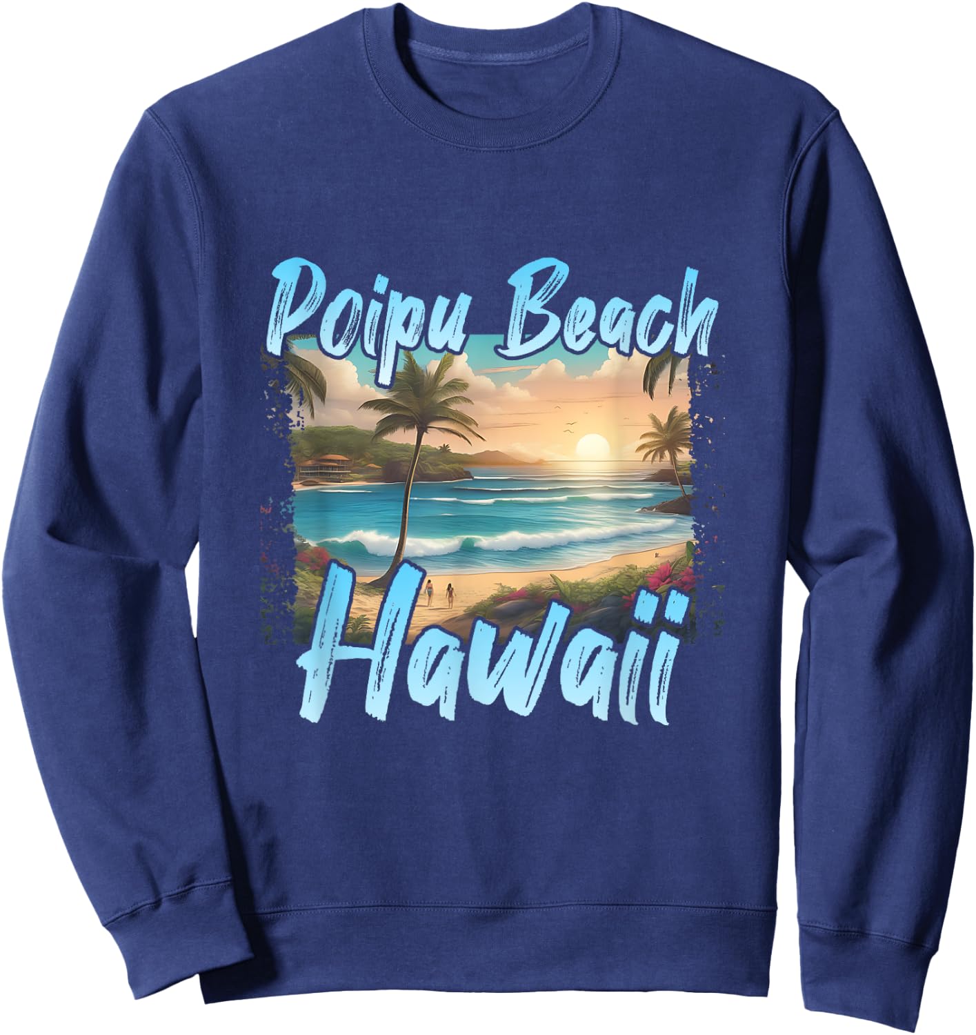 Poipu Beach Sunset Women Kids Sweatshirt - Sweatshirt | Navy
