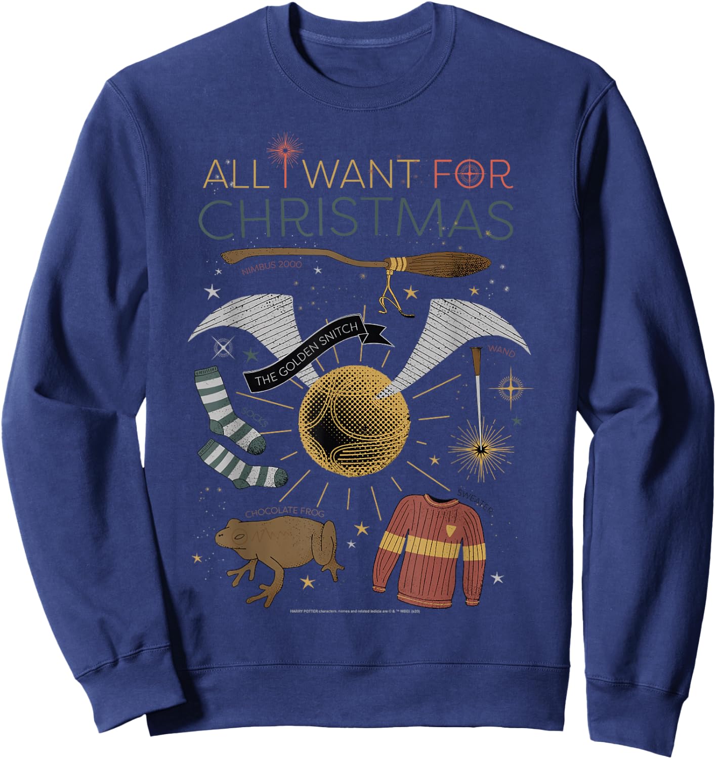 Harry Potter Christmas All I Want For Christmas Accessories Sweatshirt - Sweatshirt | Navy