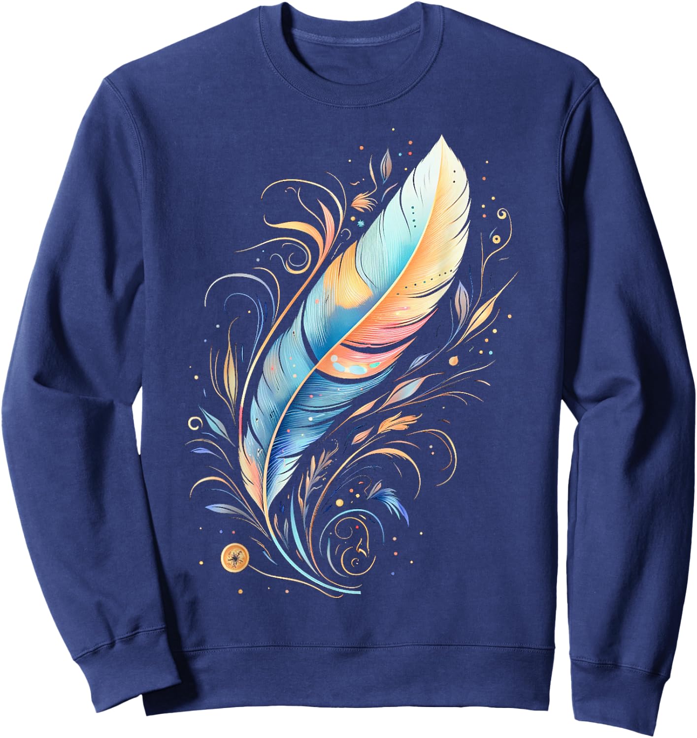 Native American Indian Design Warrior Native American Sweatshirt - Sweatshirt | Navy