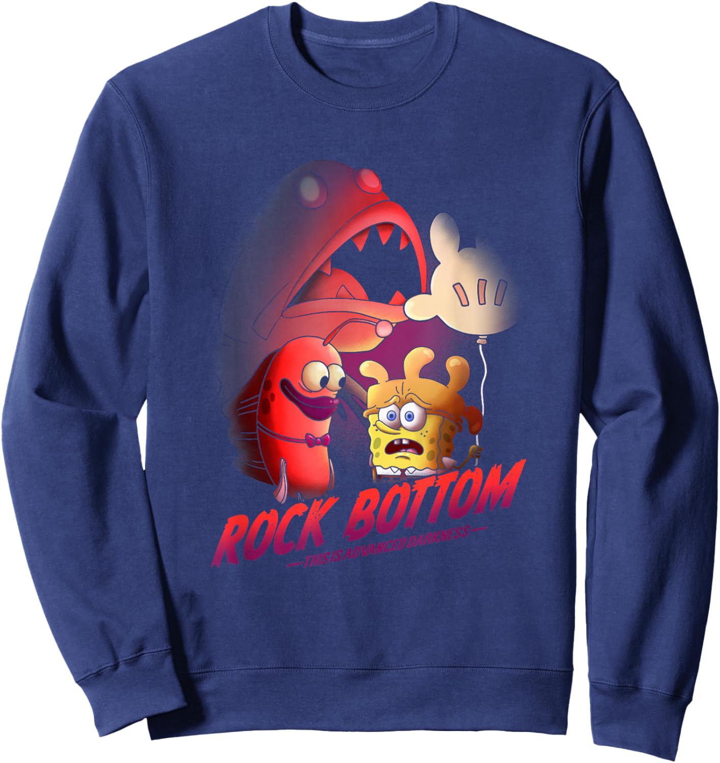 SpongeBob SquarePants Rock Bottom This Is Advanced Darkness Sweatshirt - Sweatshirt | Navy