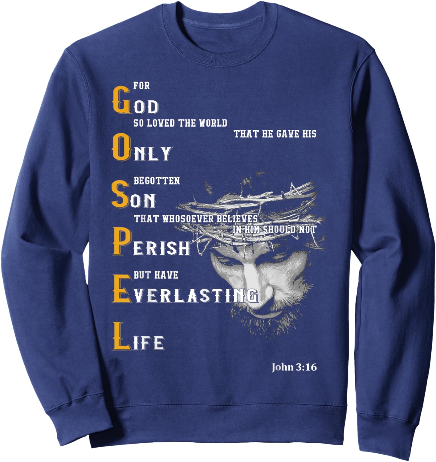 For God So Loved The World Love Jesus Christian Sweatshirt - Sweatshirt | Navy