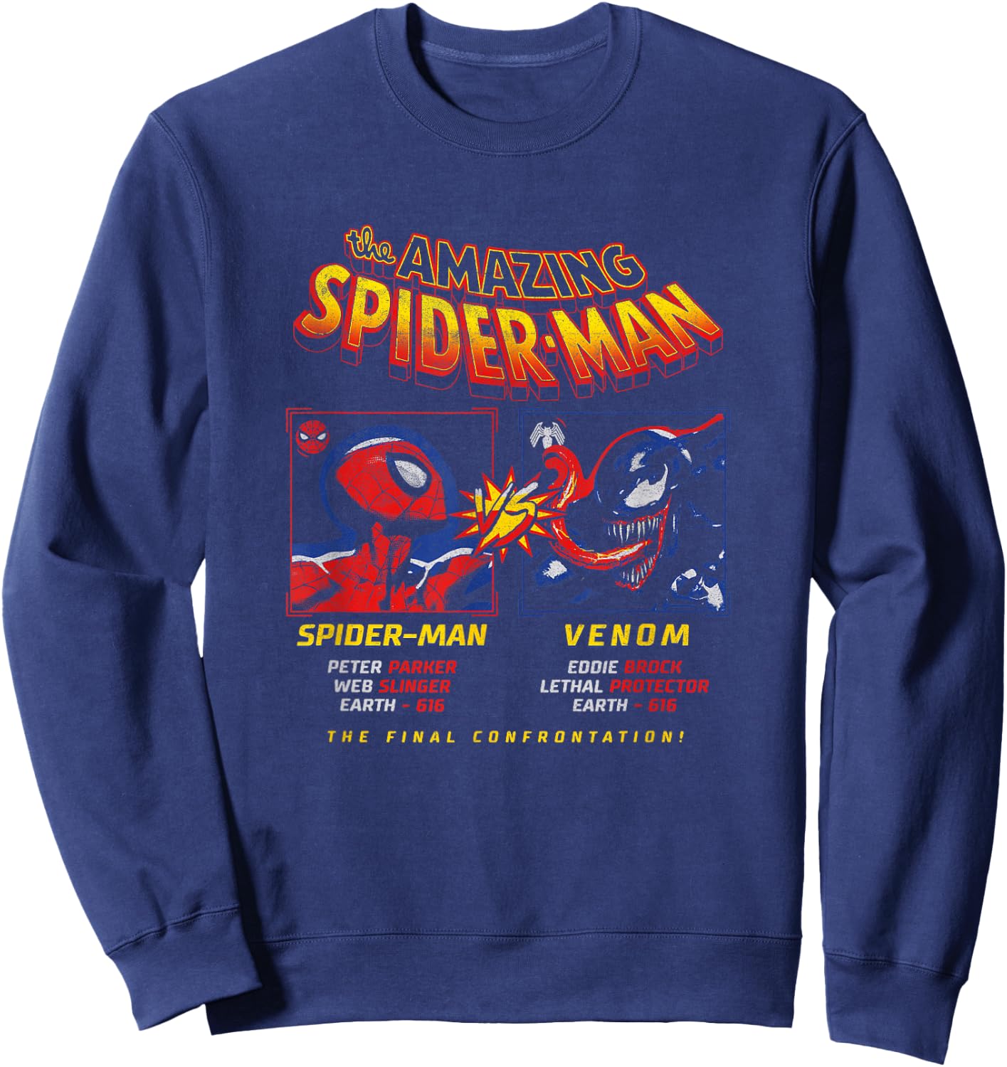Marvel Spider-Man VS Venom Final Confrontation Vintage Ad Sweatshirt - Sweatshirt | Navy