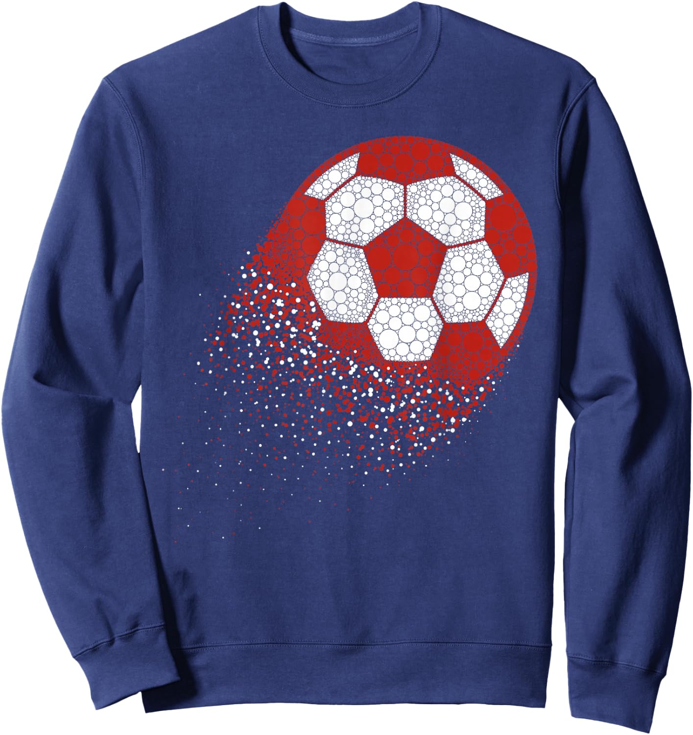 Funny Soccer Ball With Polka Dots Happy Dot Day Boys Kids Sweatshirt - Sweatshirt | Navy