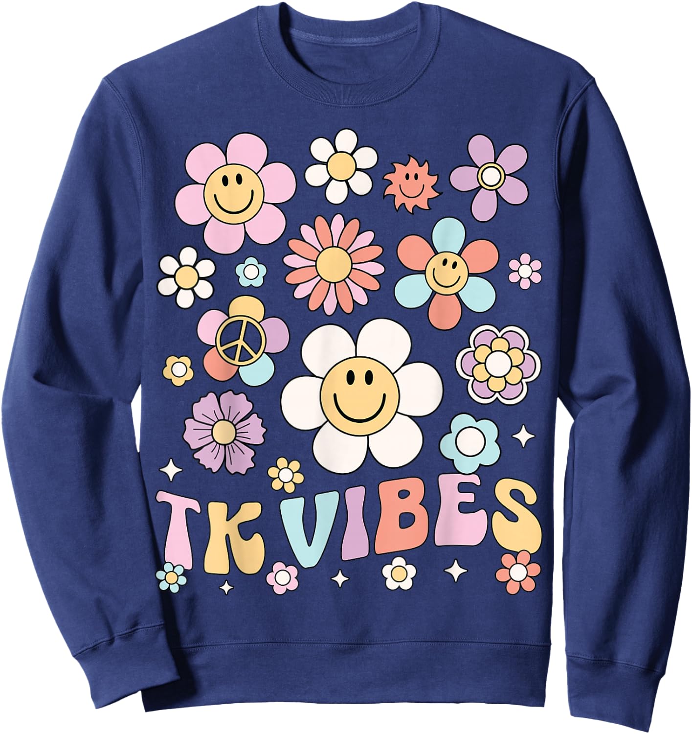 TK Vibes Back to School TK Girl Kid TK Team TK Teacher Women Sweatshirt - Sweatshirt | Navy