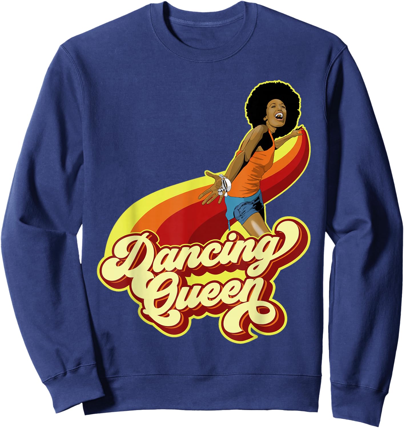 70s Dancing Afro Funk Queen Sweatshirt - Sweatshirt | Navy