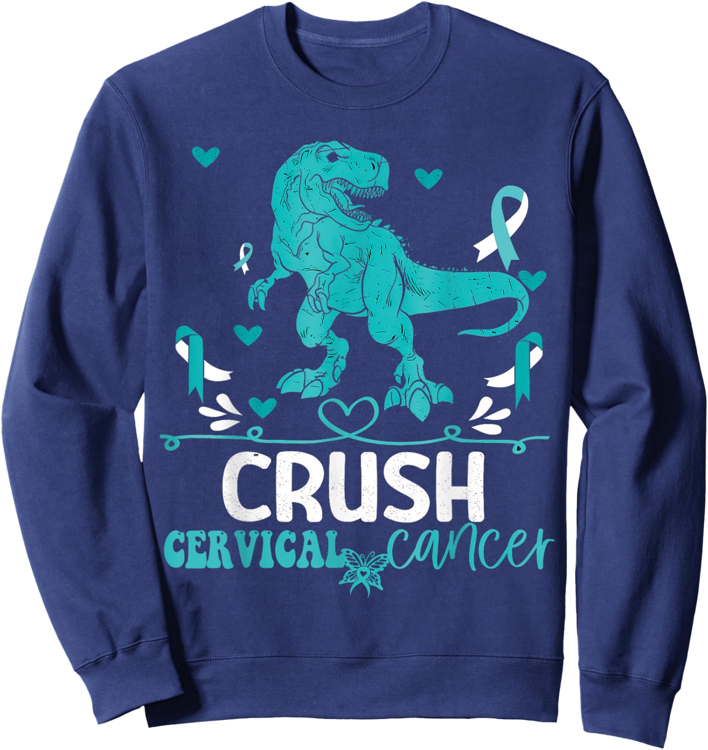 Kids Cervical Cancer Awareness Monster Truck Toddler Boy Sweatshirt - Sweatshirt | Navy